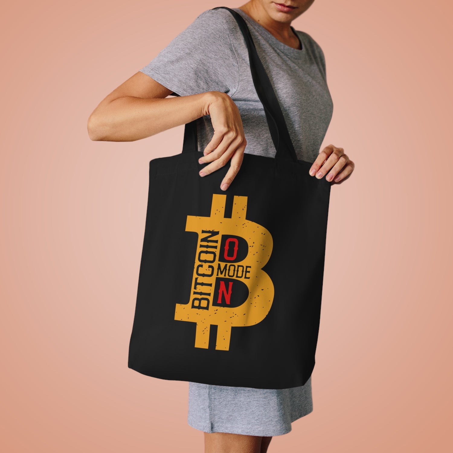 Premium 100% Cotton Tote Bag - Bitcoin Mode On