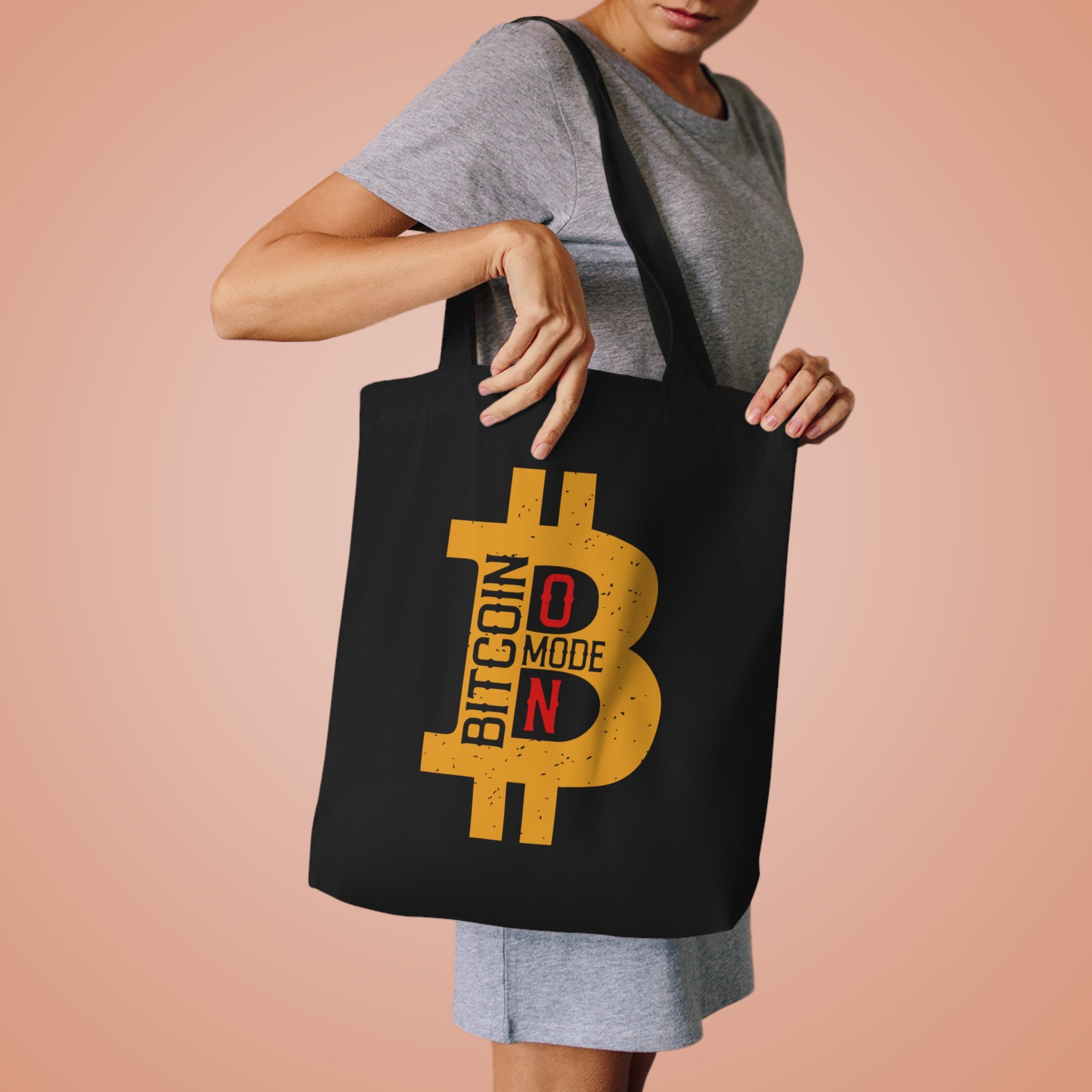Premium 100% Cotton Tote Bag - Bitcoin Mode On