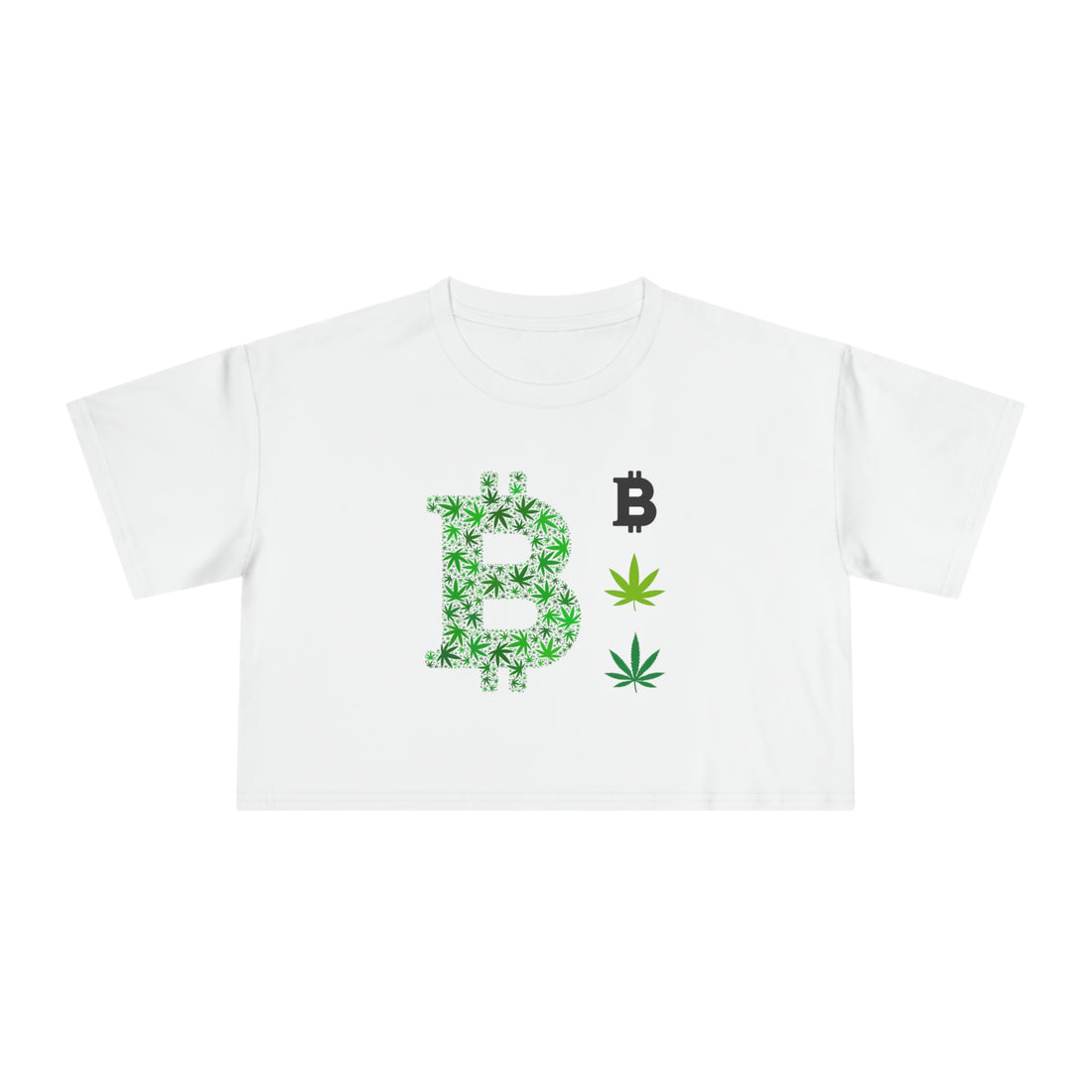 Crop Tee - Bitcoin leaves