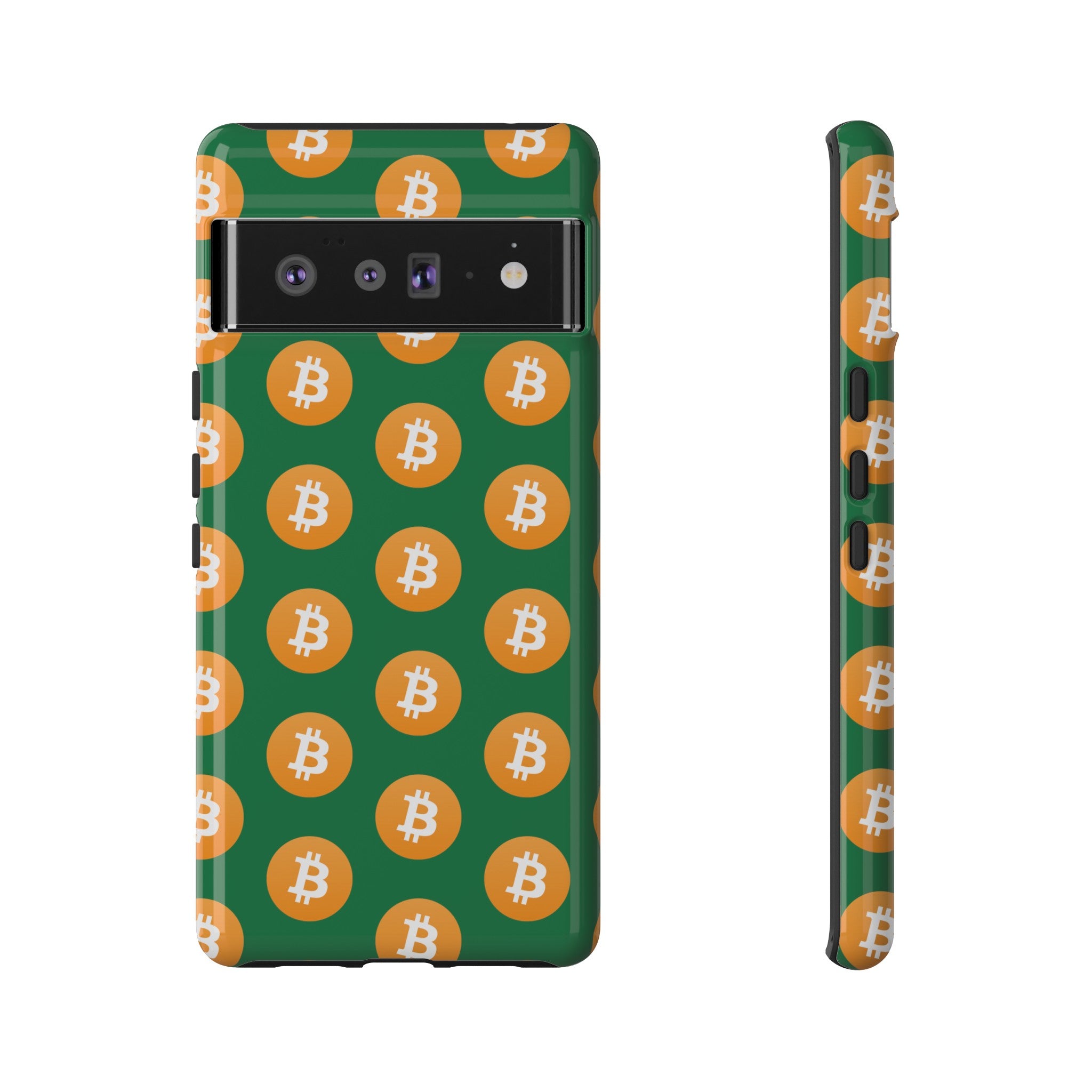 Phone Tough Case - Bitcoin Green Background