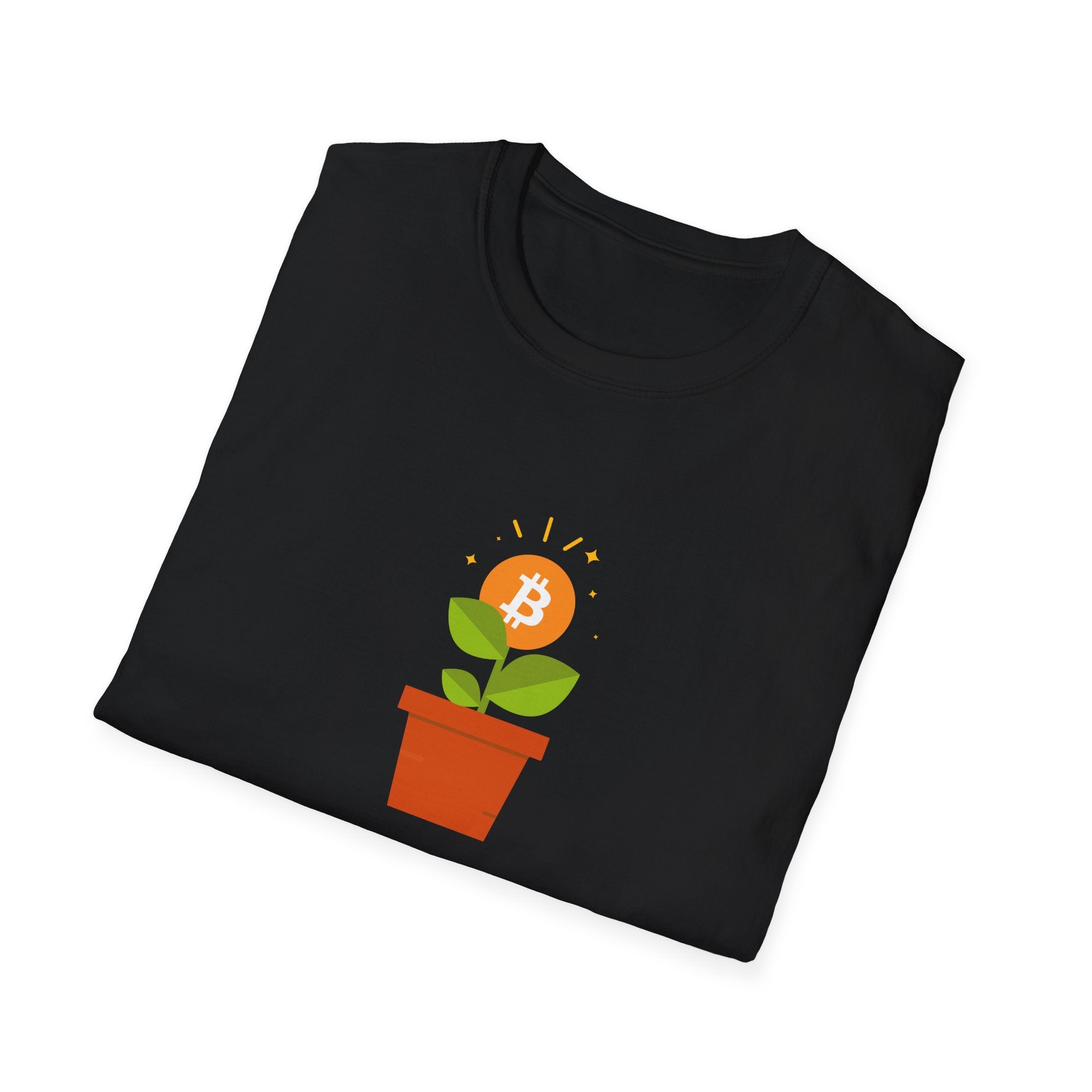 Bitcoin Flower Pot - Cotton T-Shirt
