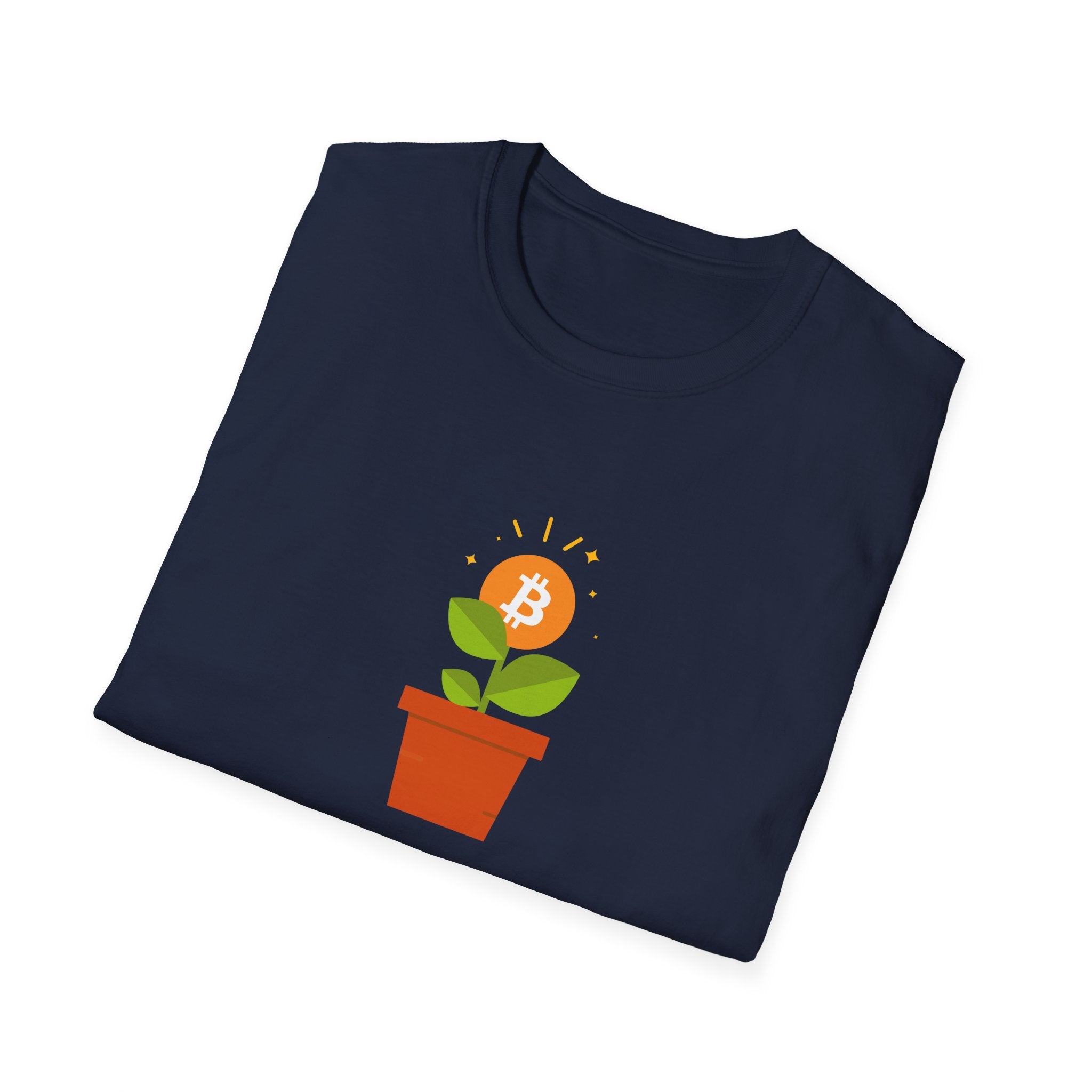 Bitcoin Flower Pot - Cotton T-Shirt