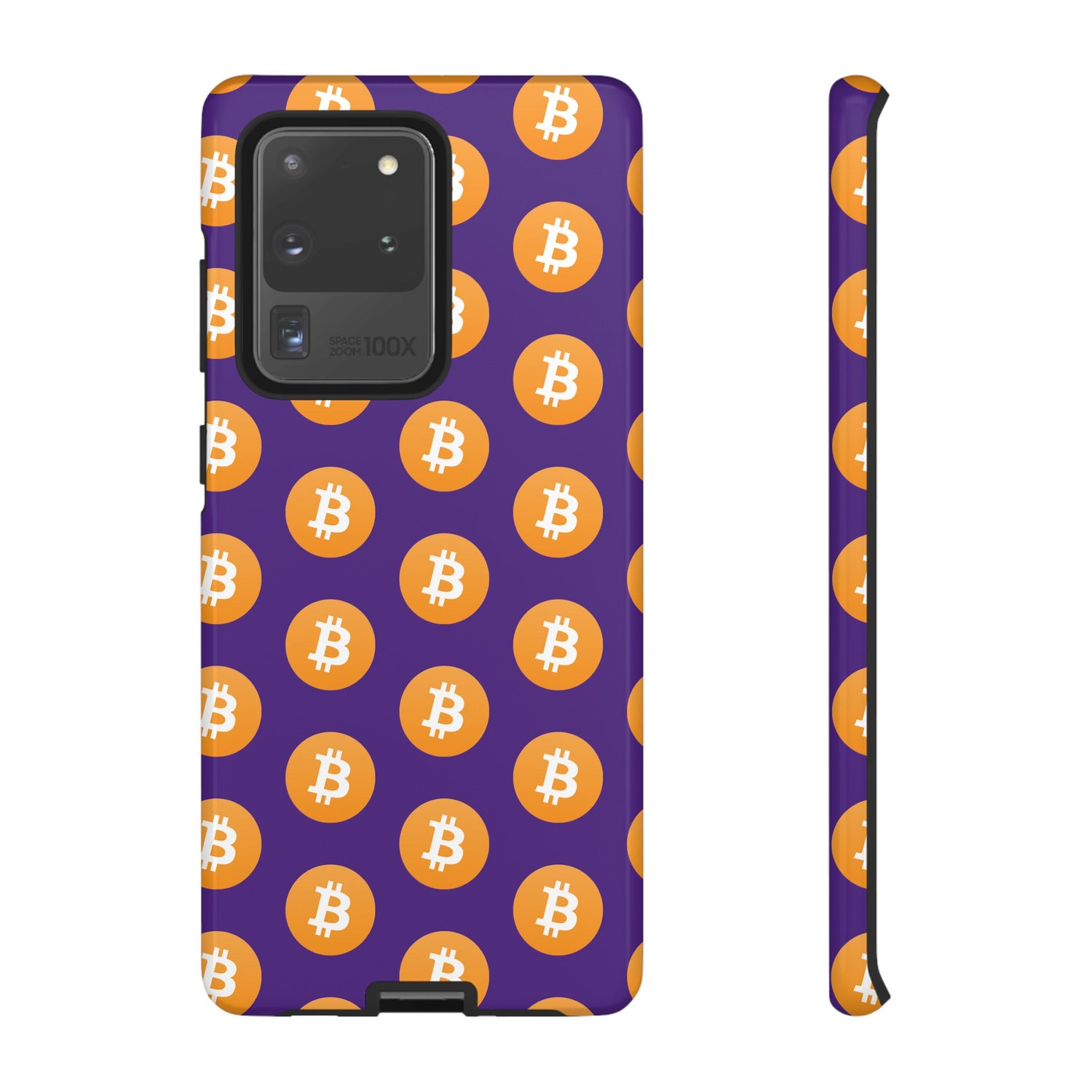 Phone Tough Cases - Bitcoin Purple Background