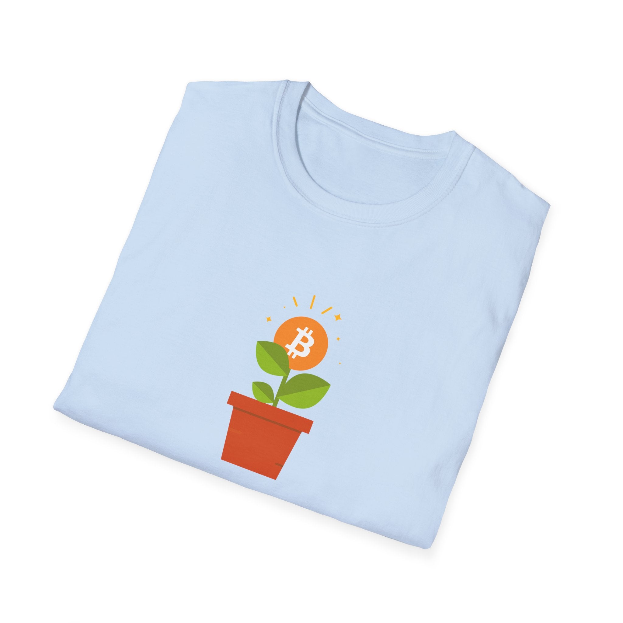 Bitcoin Flower Pot - Cotton T-Shirt