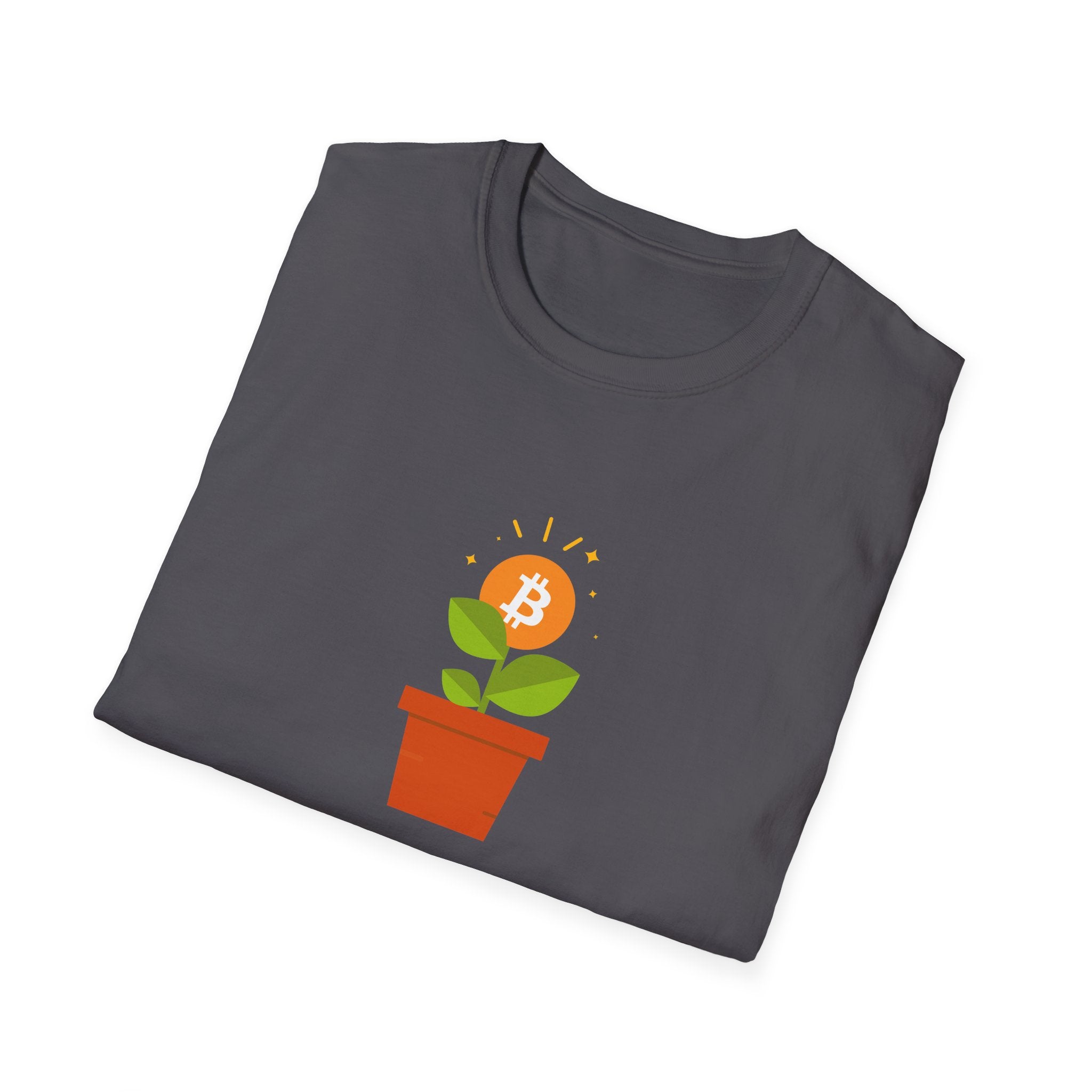 Bitcoin Flower Pot - Cotton T-Shirt