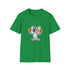 irish green t-shirt with a smiling koala holding a bitcoin coin in each hand