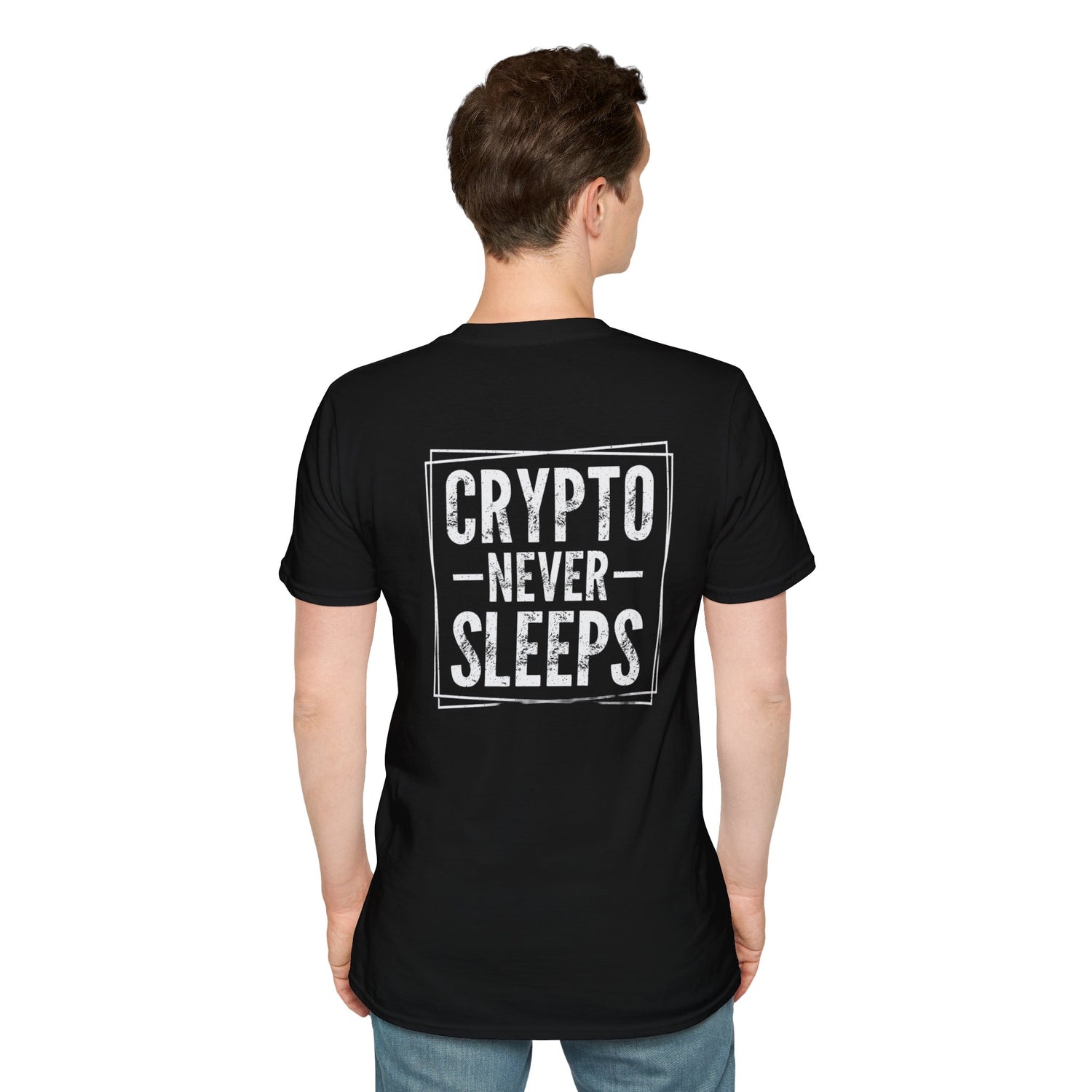 Crypto Never Sleeps (Back) T-Shirt