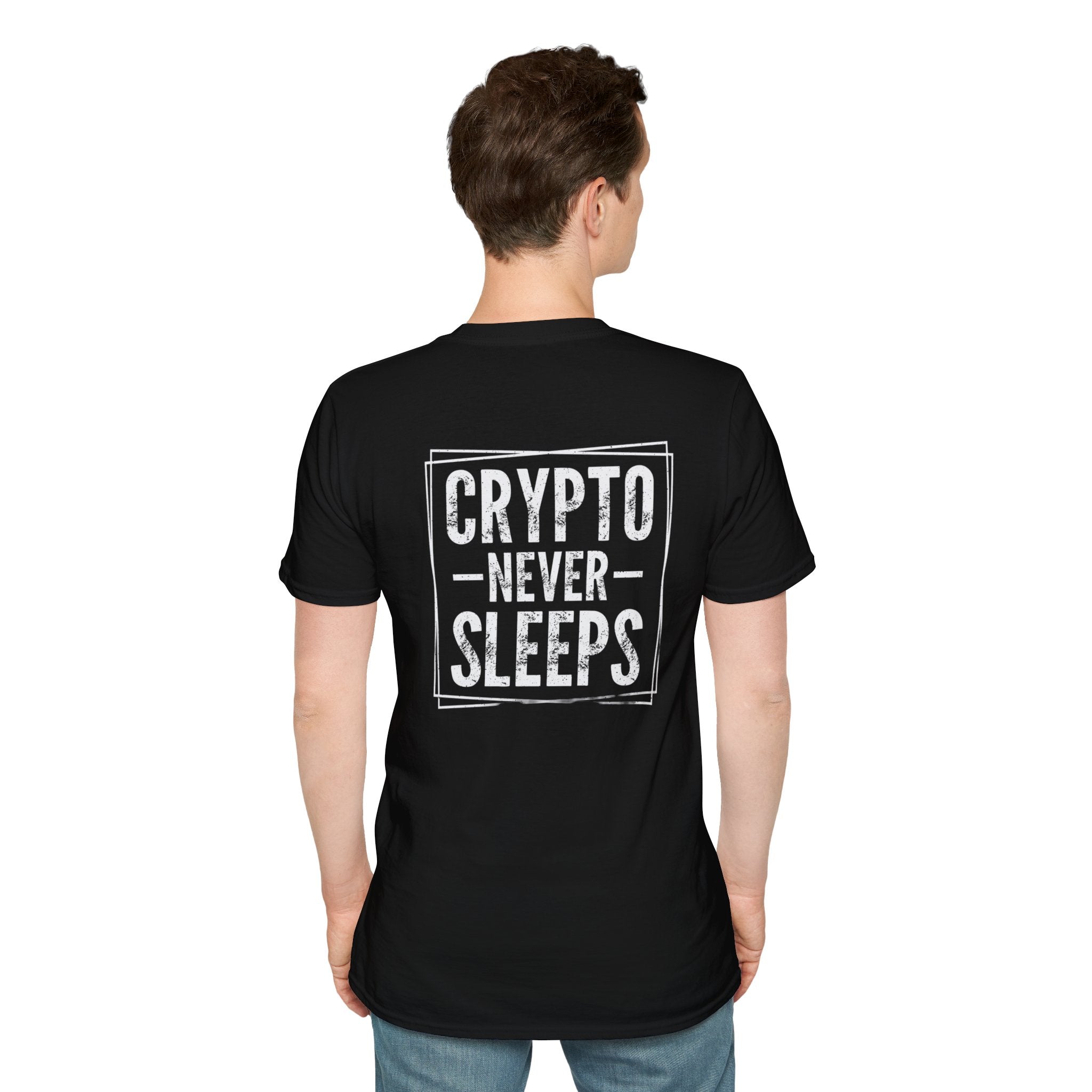 Crypto Never Sleeps (Back) T-Shirt