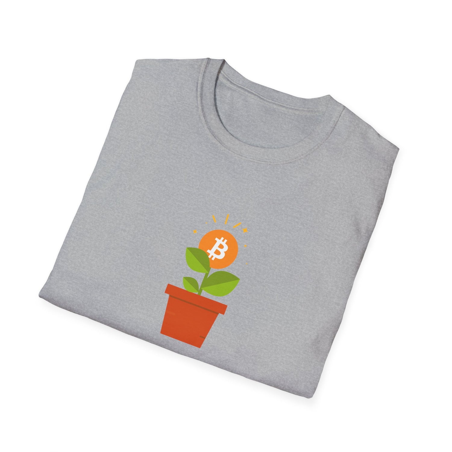Bitcoin Flower Pot - Cotton T-Shirt