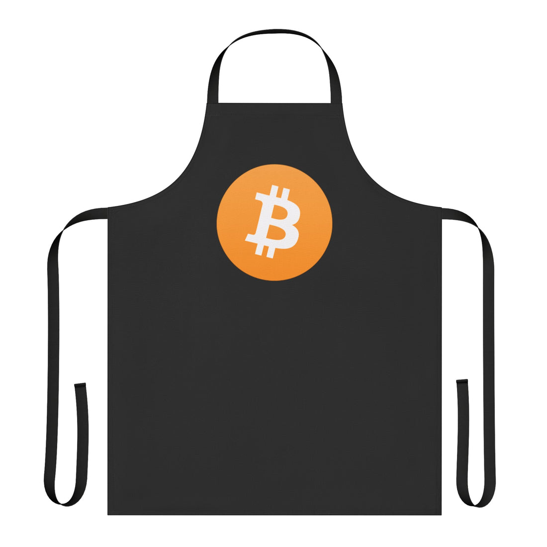 Black apron with bitcoin logo