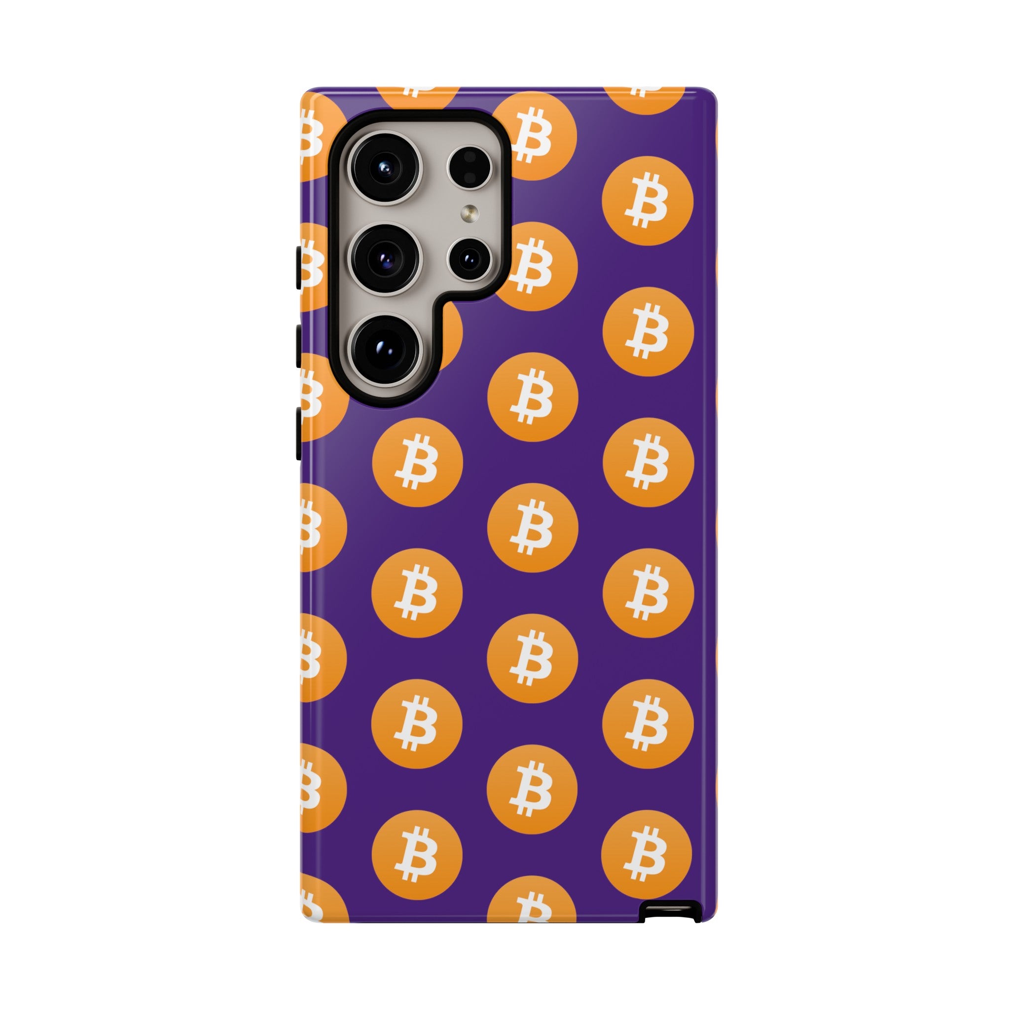 Phone Tough Cases - Bitcoin Purple Background