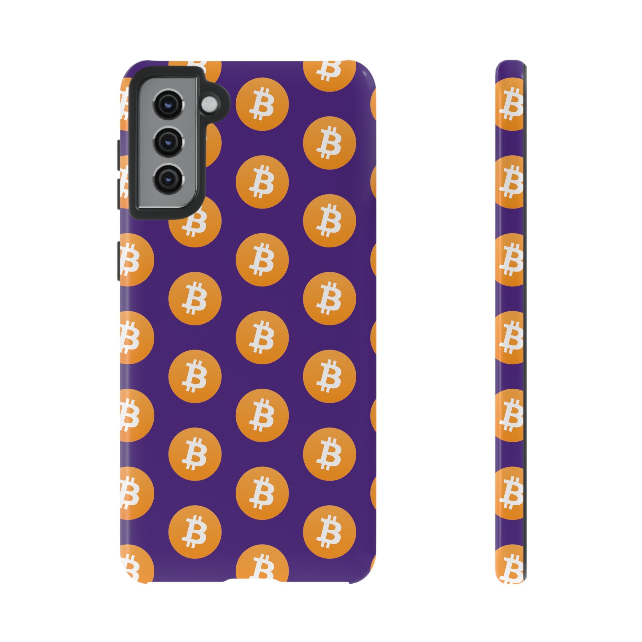 Phone Tough Cases - Bitcoin Purple Background