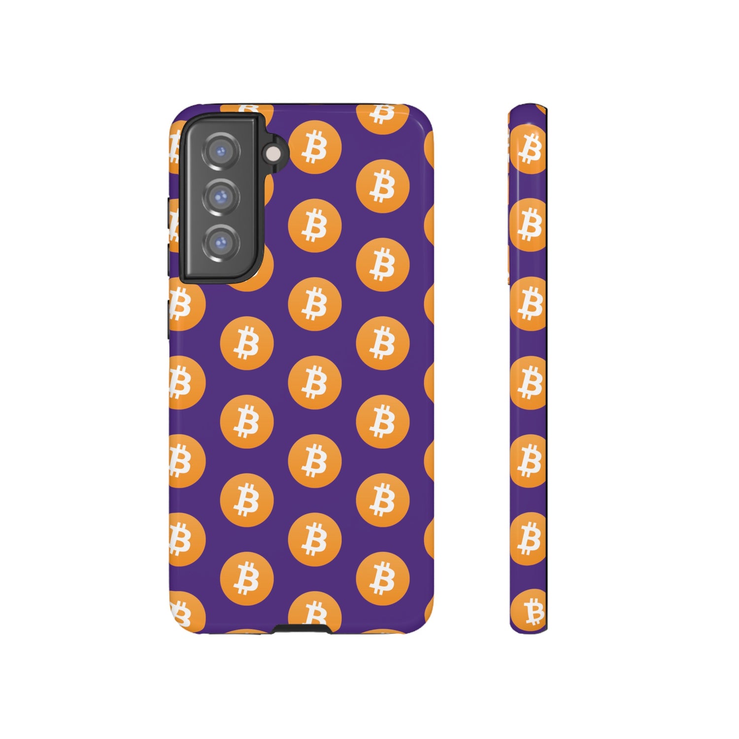 Phone Tough Cases - Bitcoin Purple Background
