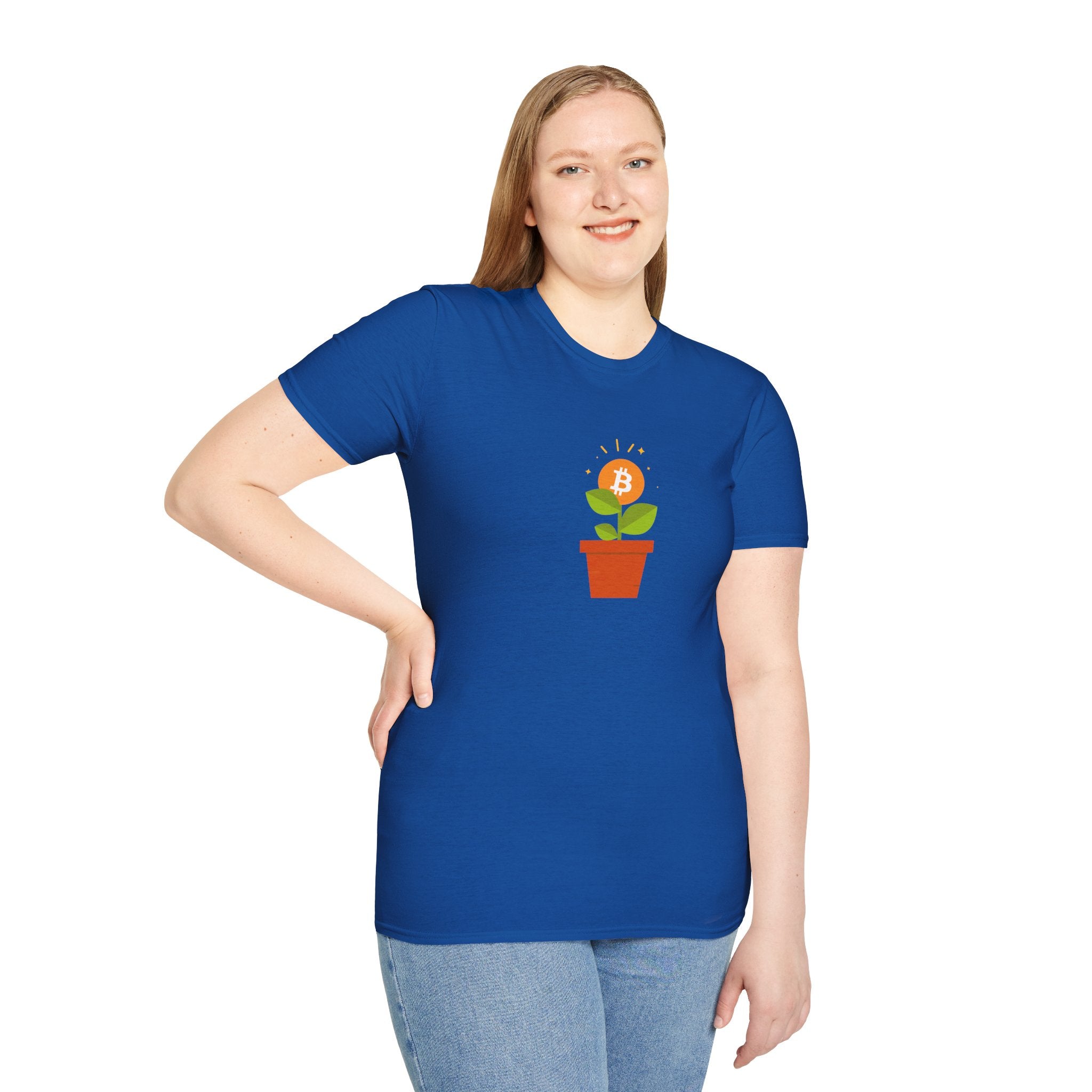 Bitcoin Flower Pot - Cotton T-Shirt