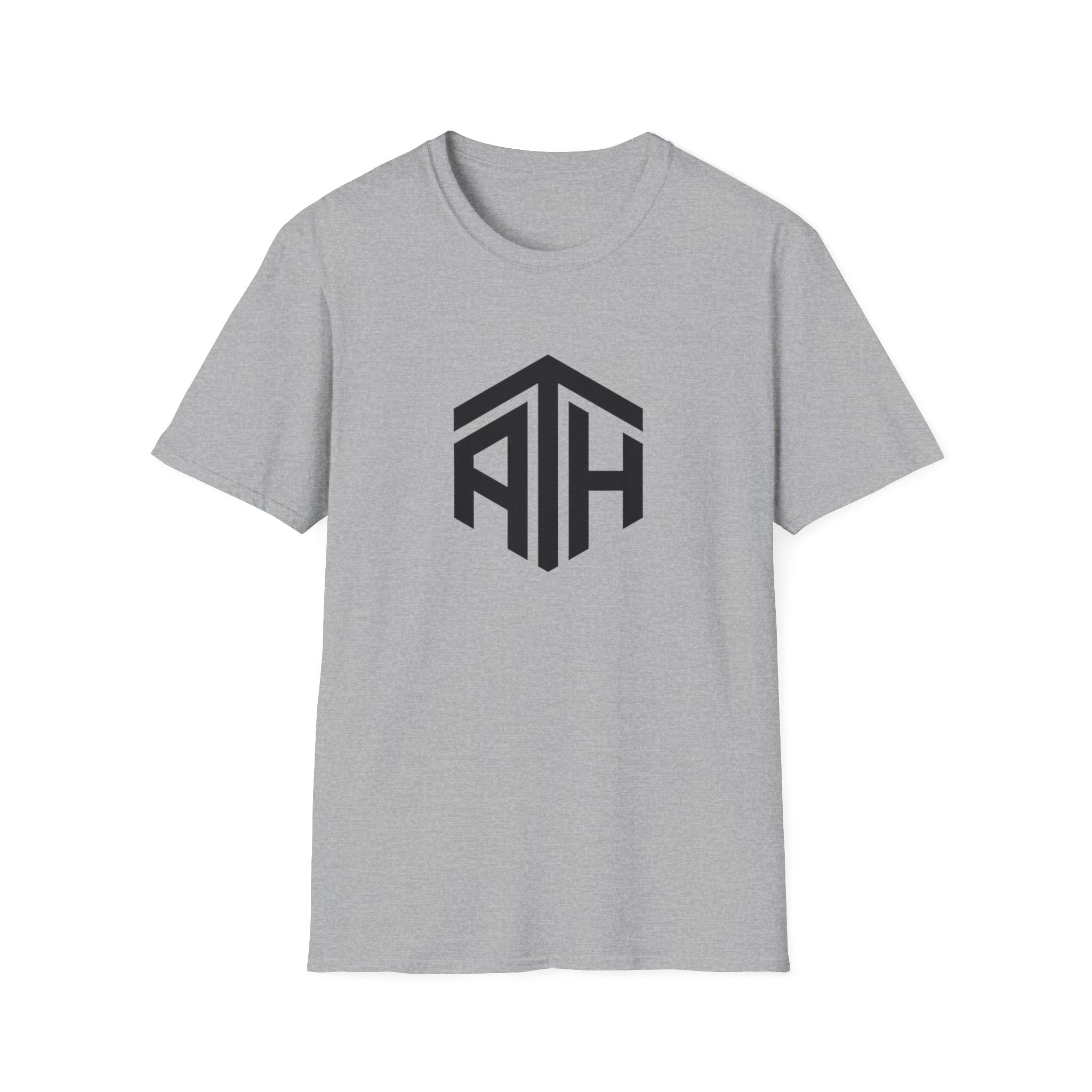 Light grey crypto t-shirt with ATH (All Time High) in black