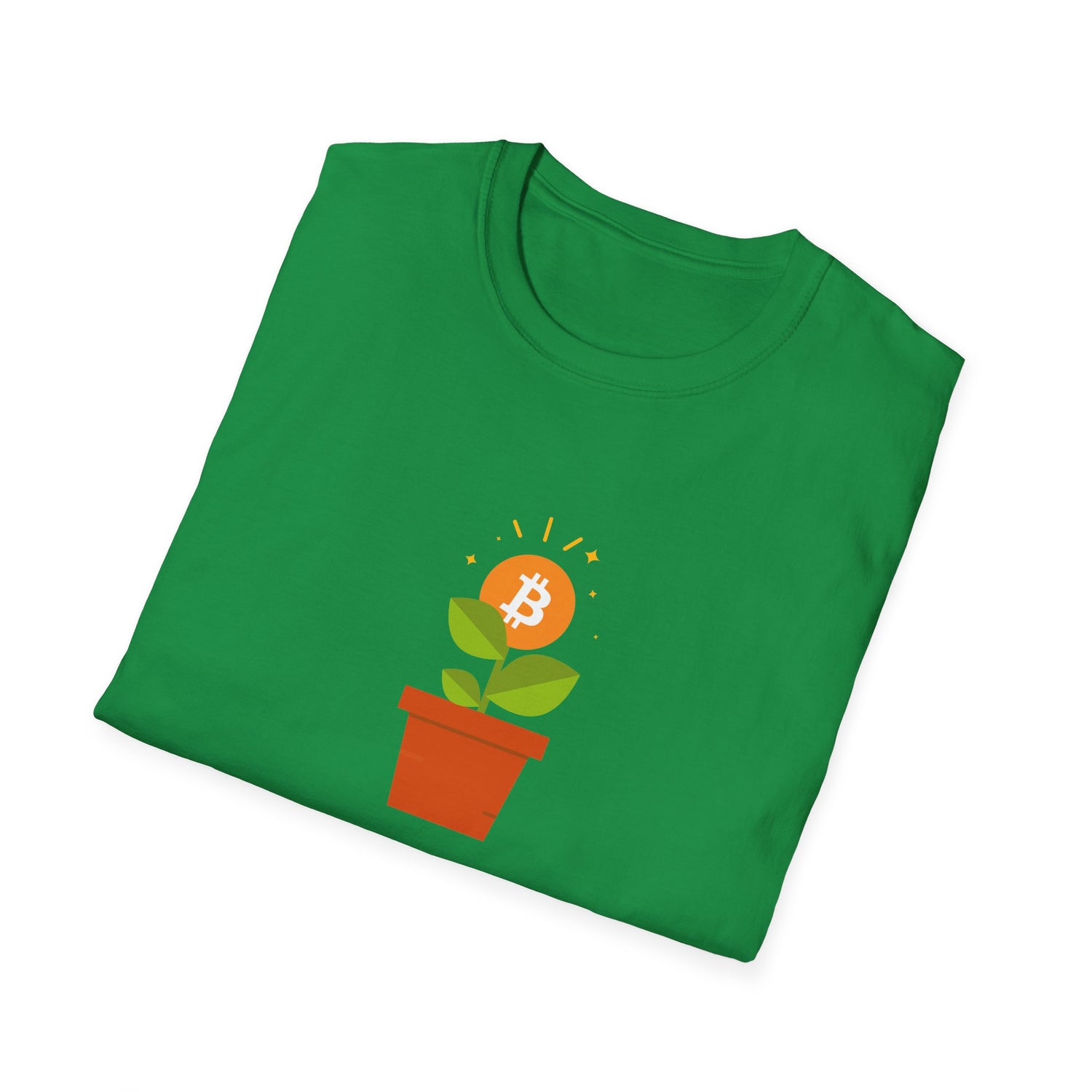 Bitcoin Flower Pot - Cotton T-Shirt