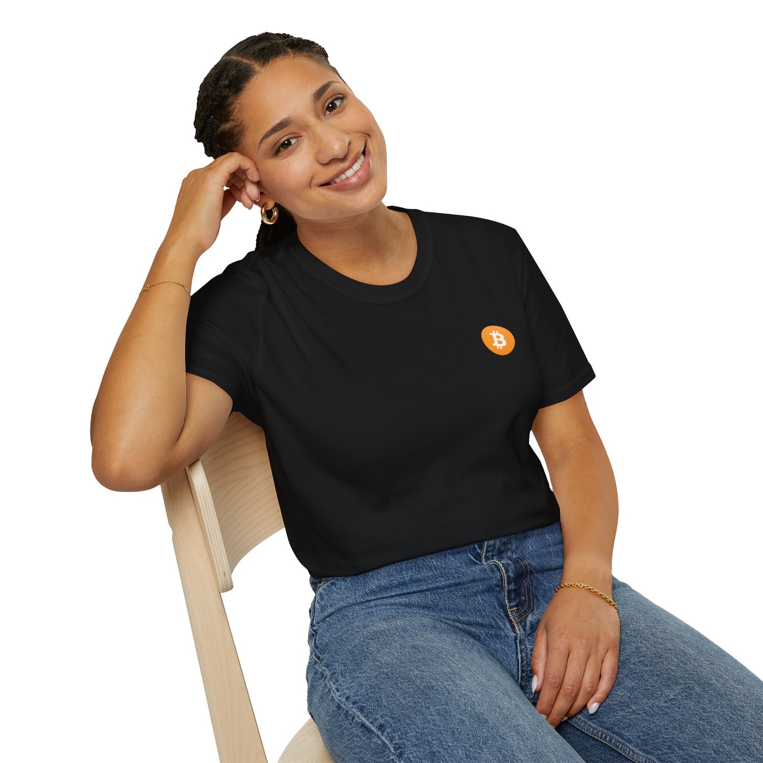 Bitcoin Logo Small - Cotton T-Shirt
