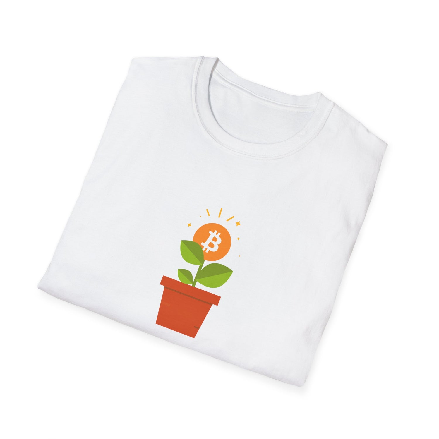 Bitcoin Flower Pot - Cotton T-Shirt