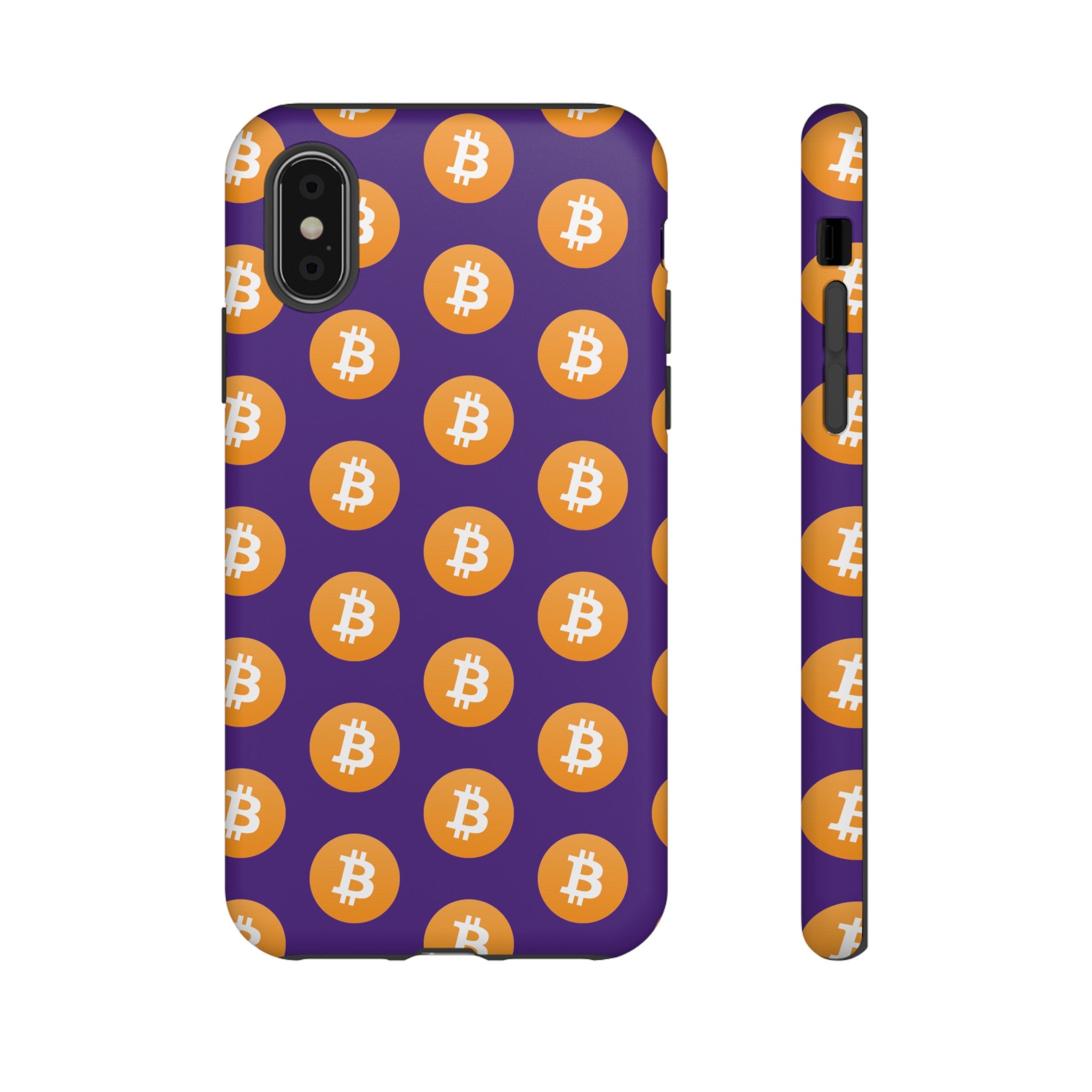 Phone Tough Cases - Bitcoin Purple Background