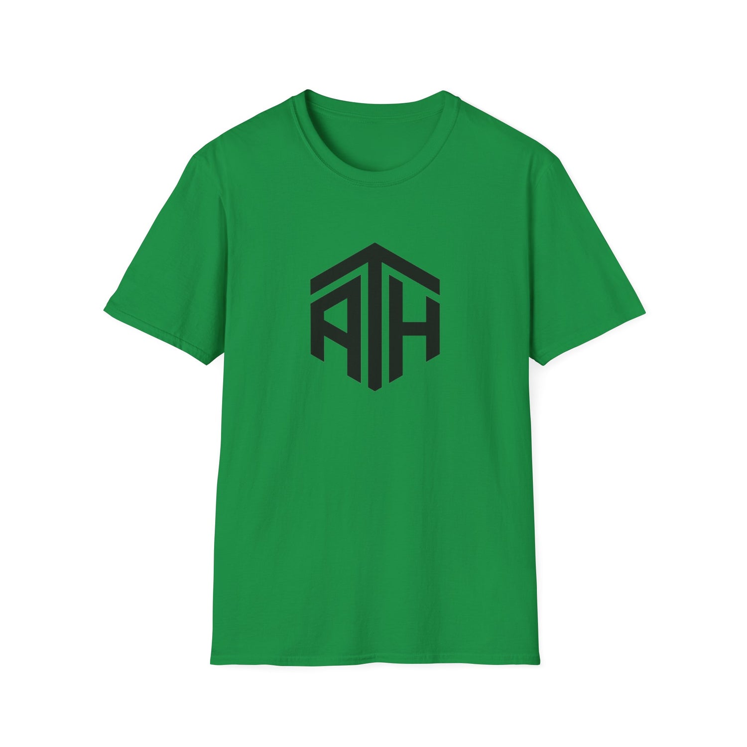 Green crypto t-shirt with ATH (All Time High) in black
