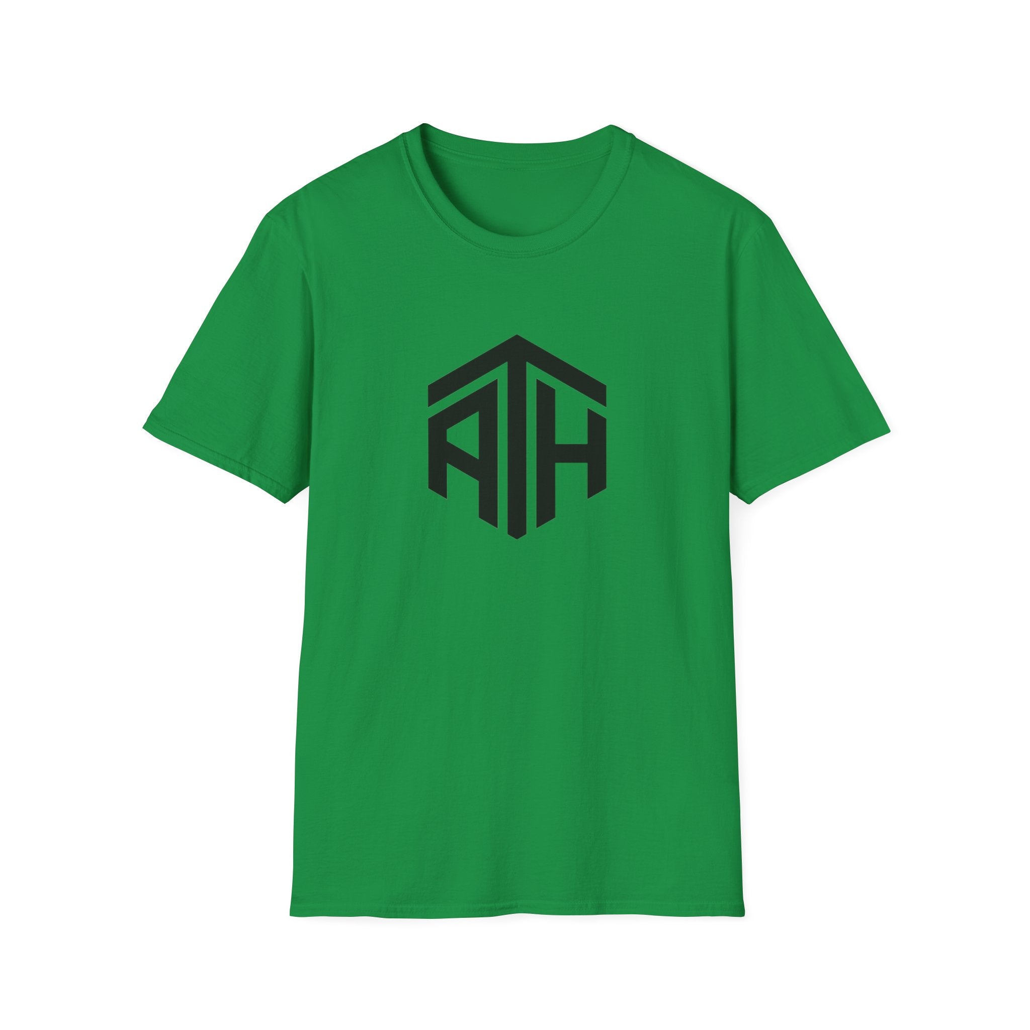 Green crypto t-shirt with ATH (All Time High) in black