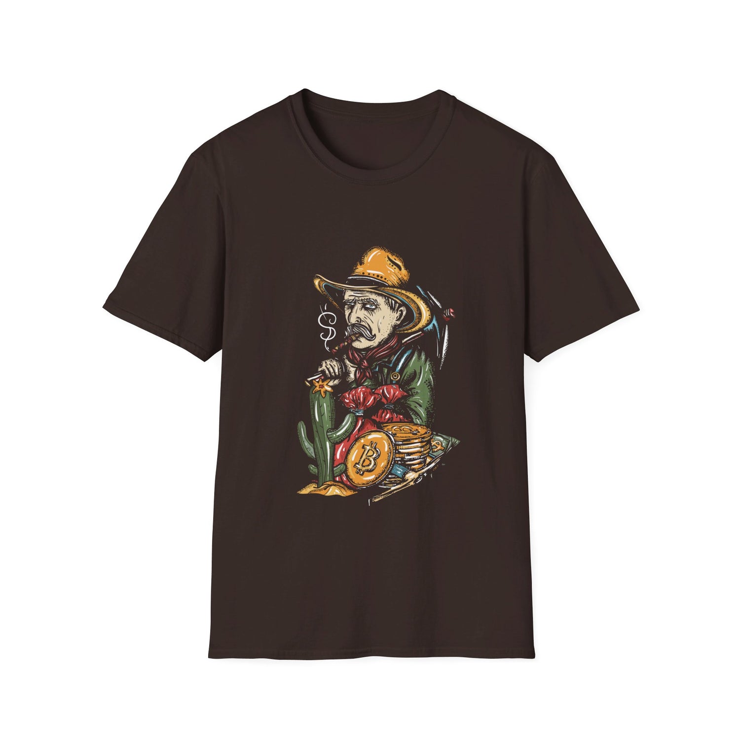Smoking Bitcoin Man - Cotton T-Shirt