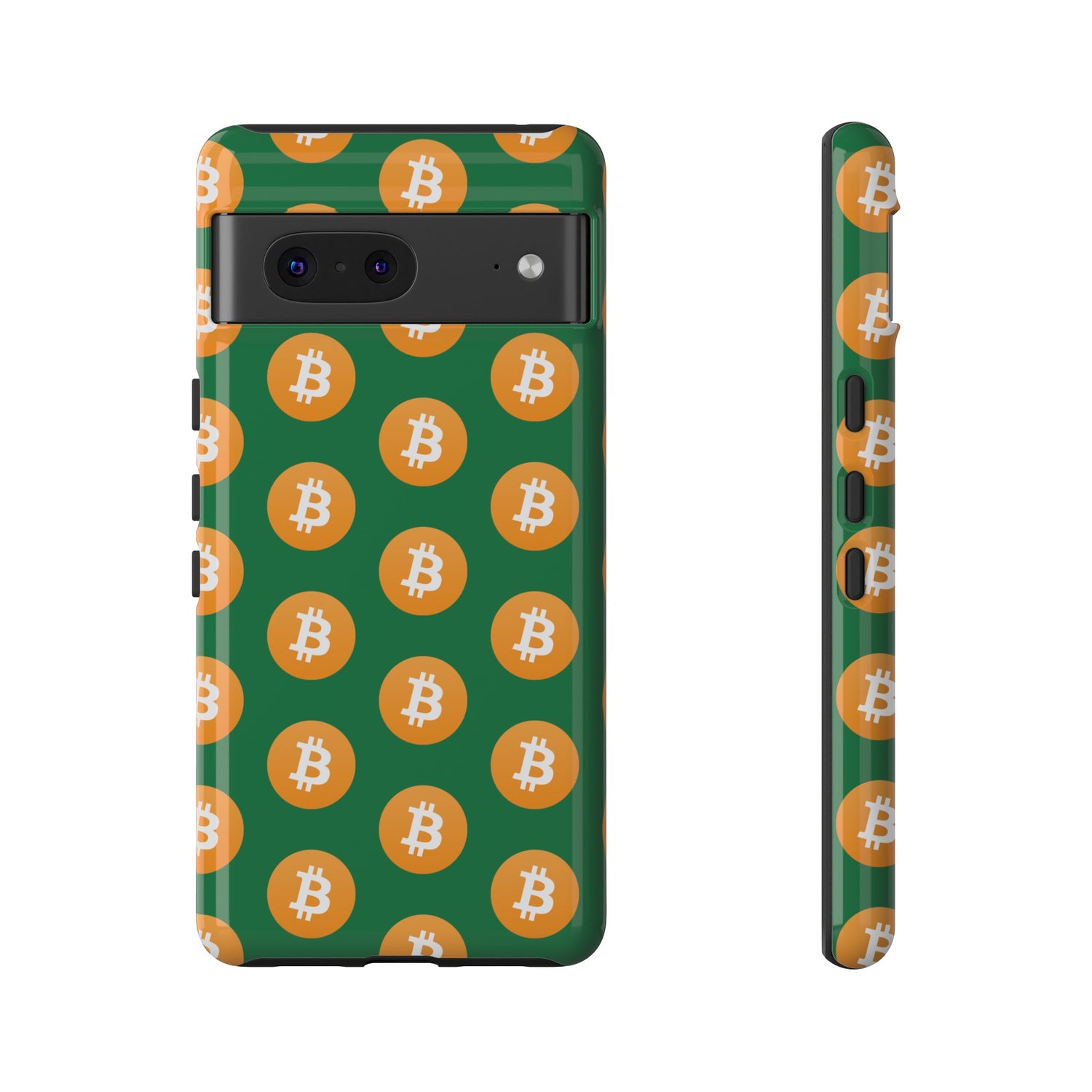 Phone Tough Case - Bitcoin Green Background