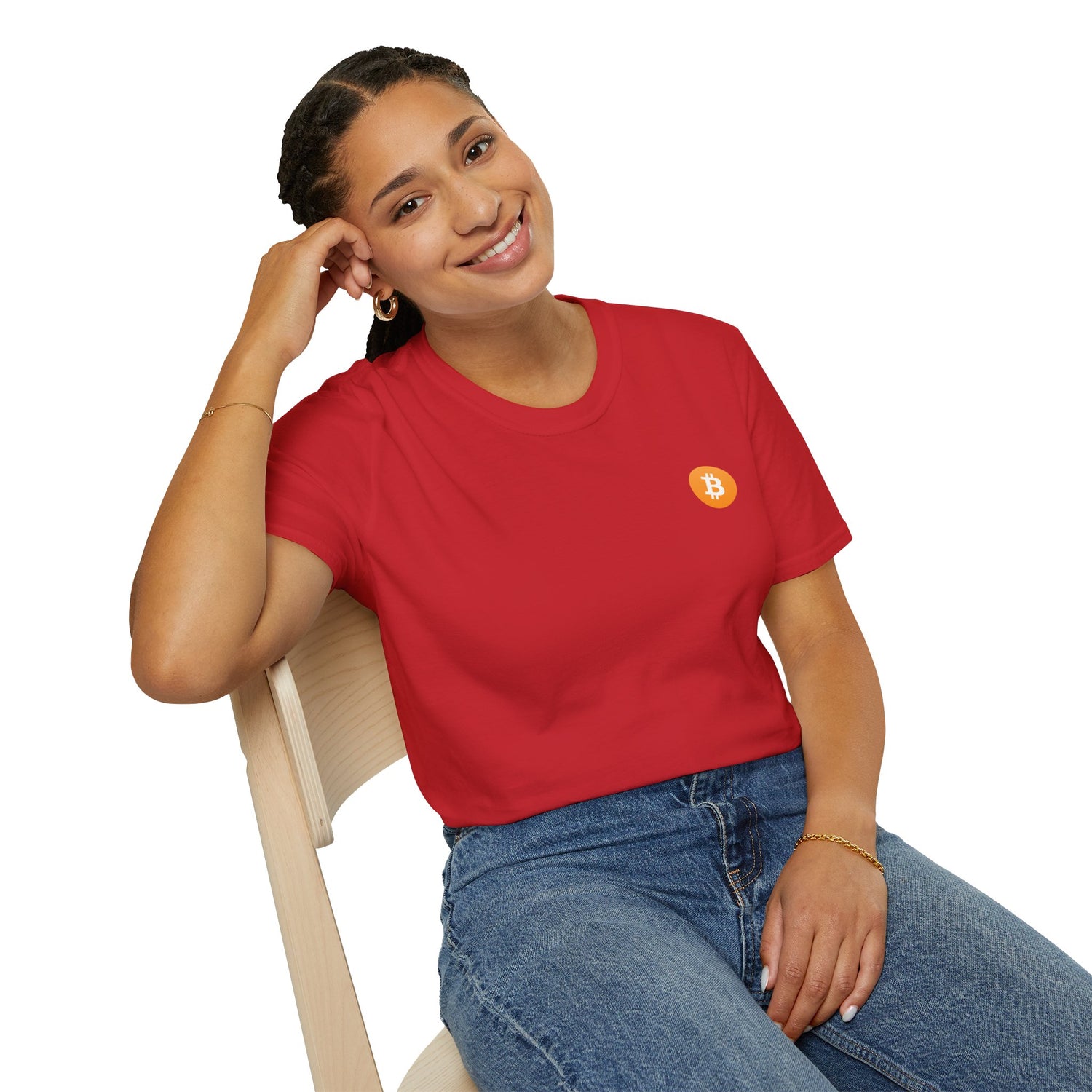 Bitcoin Logo Small - Cotton T-Shirt