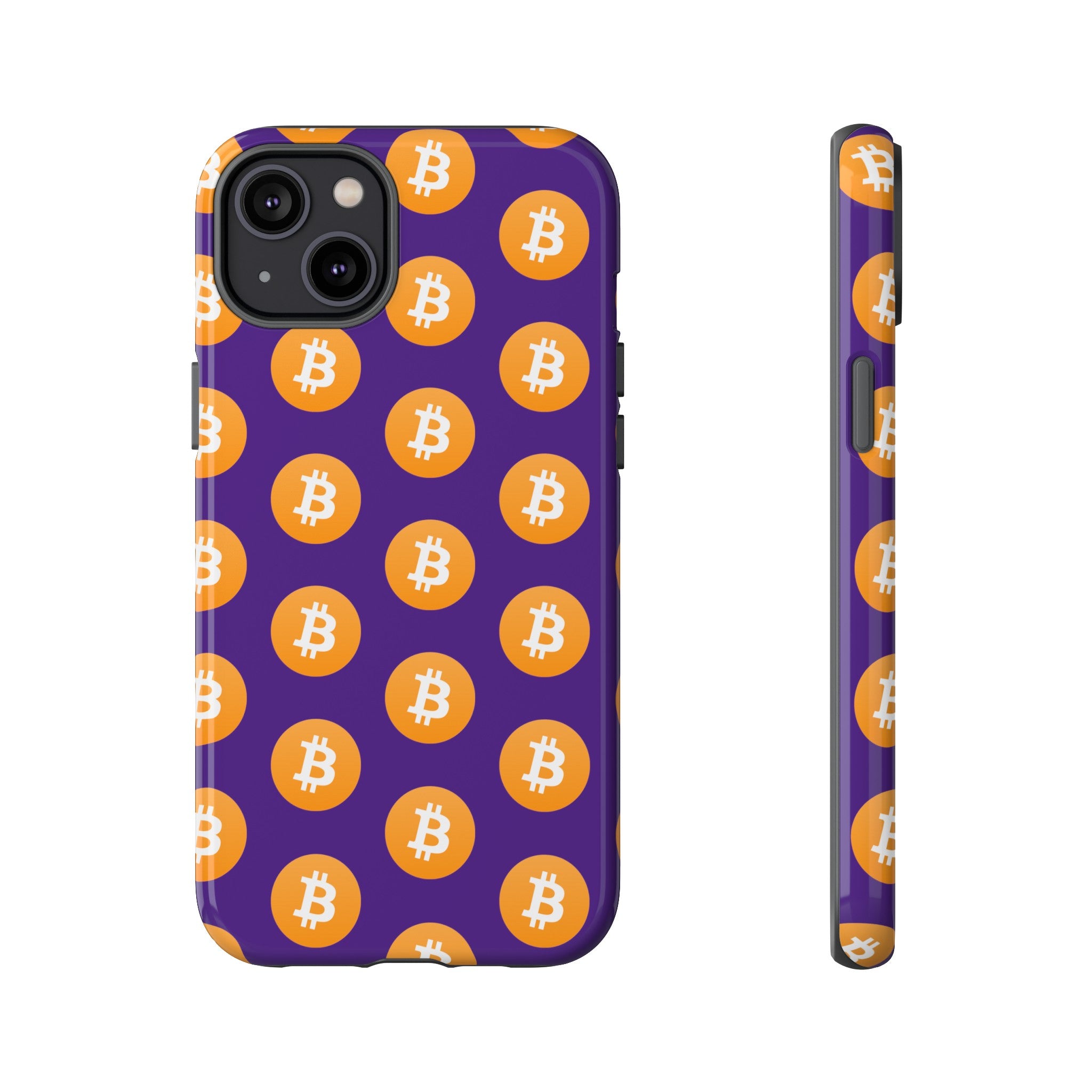 Phone Tough Cases - Bitcoin Purple Background