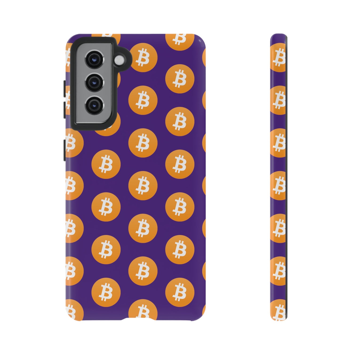 Phone Tough Cases - Bitcoin Purple Background