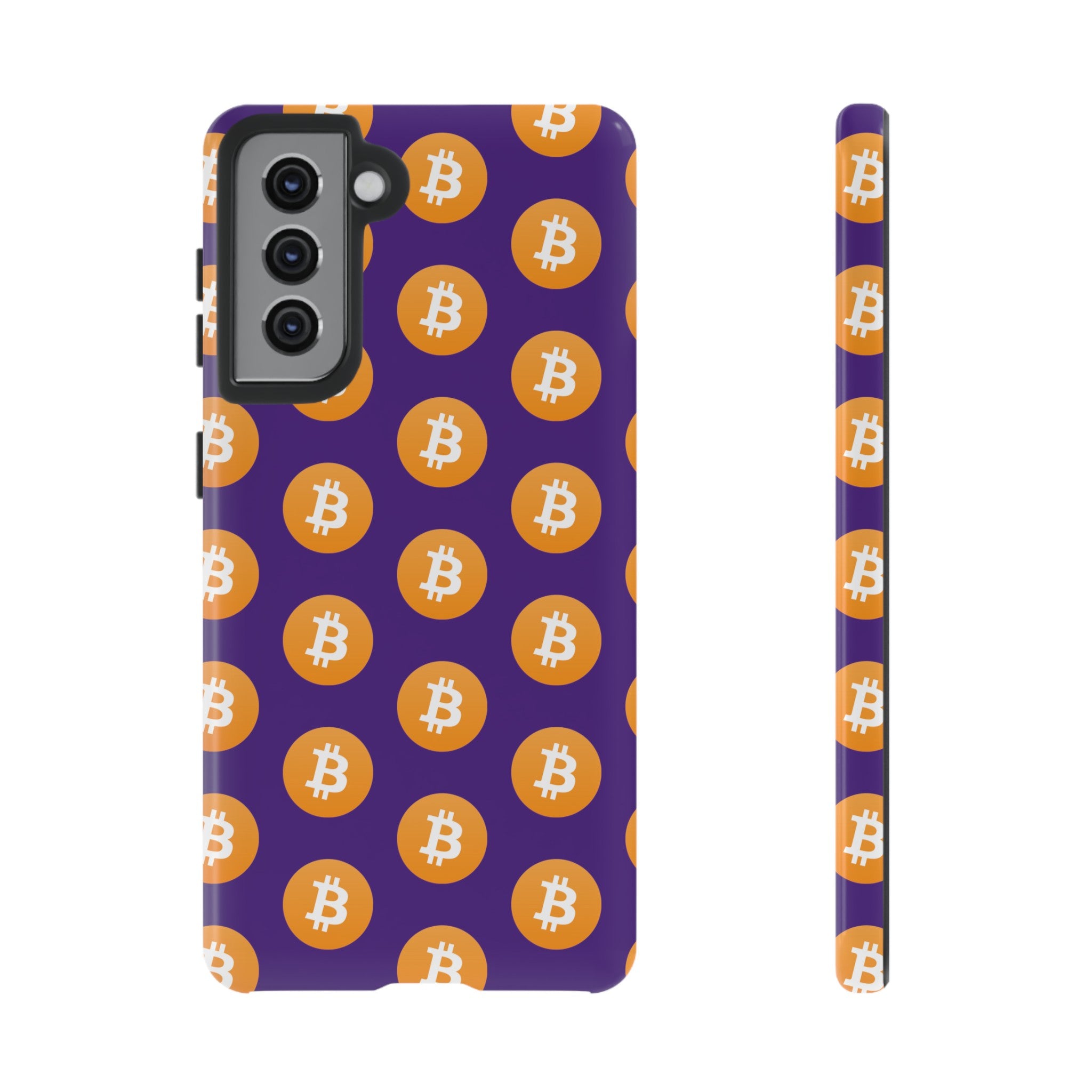 Phone Tough Cases - Bitcoin Purple Background
