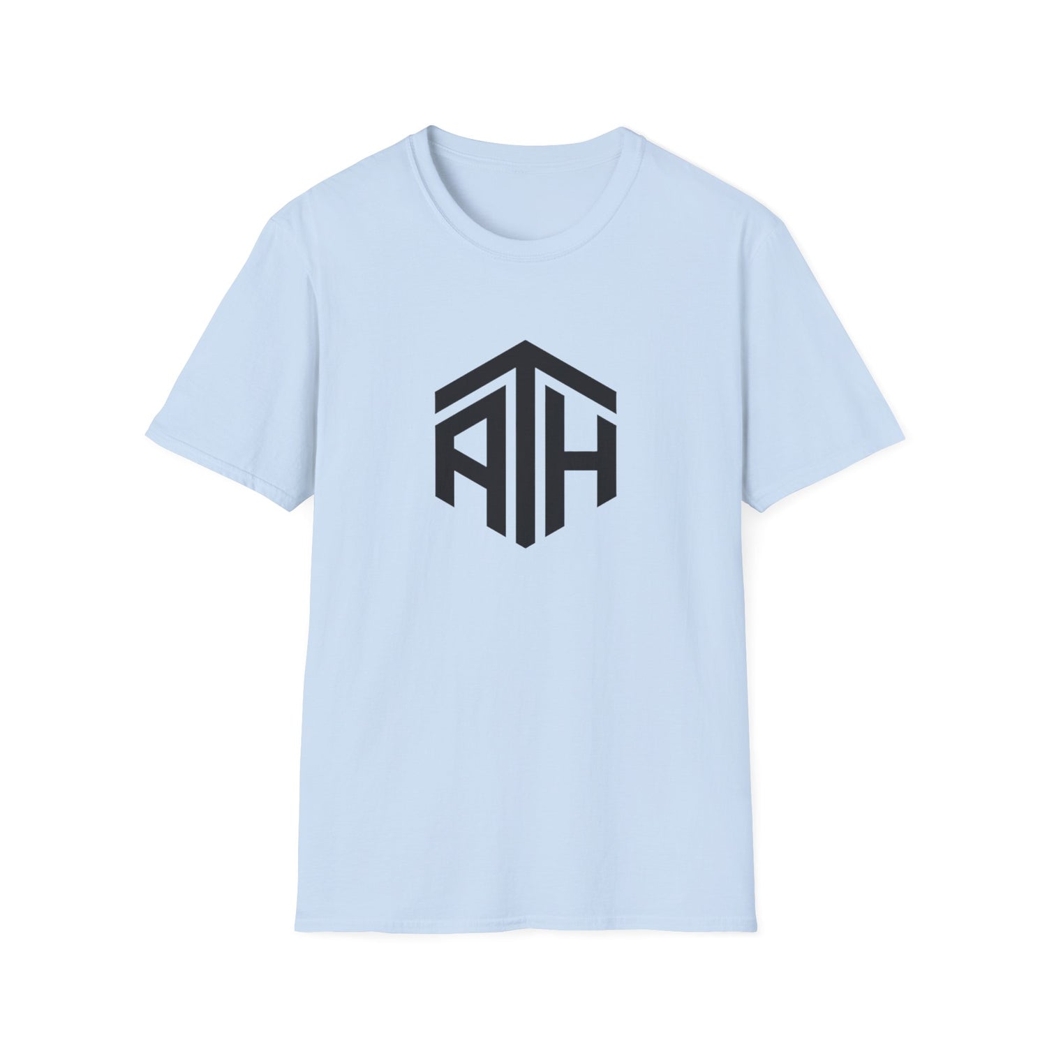 Light Blue crypto t-shirt with ATH (All Time High) in black