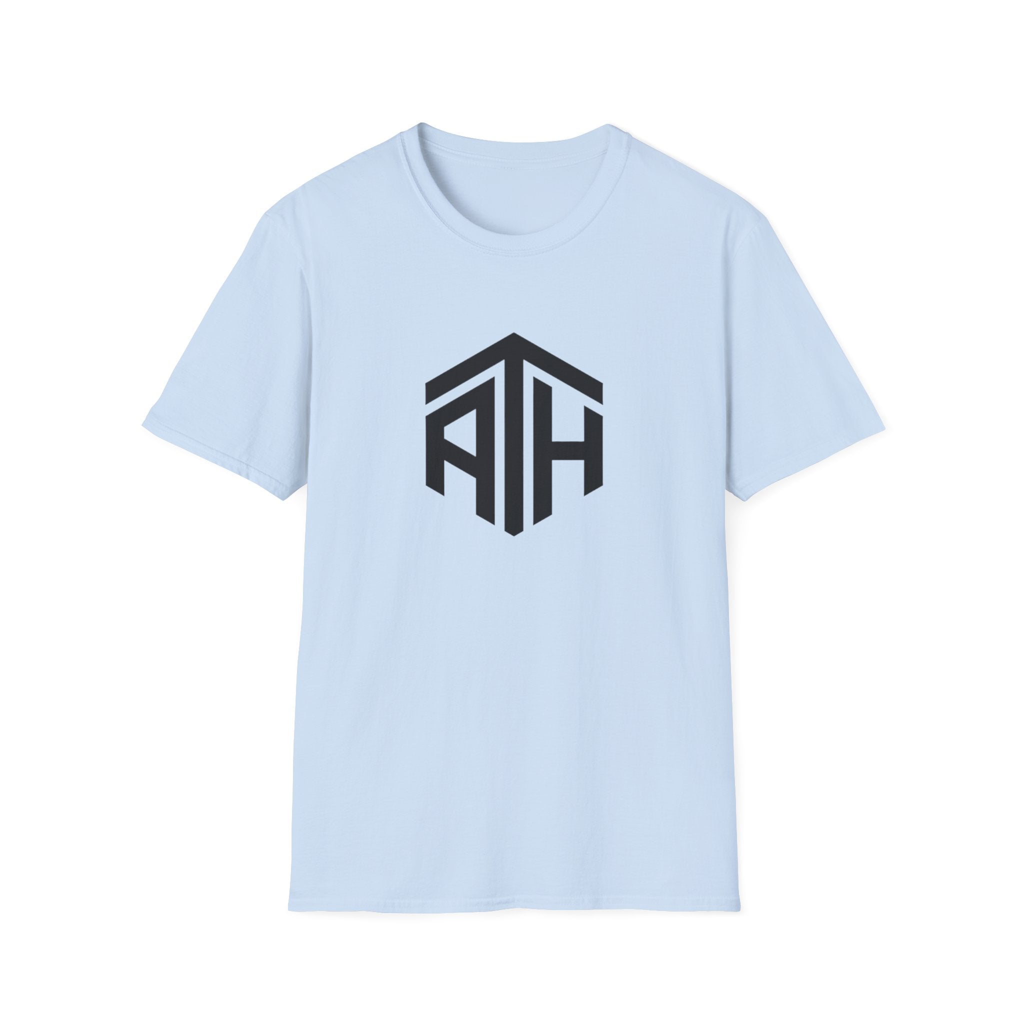 Light Blue crypto t-shirt with ATH (All Time High) in black