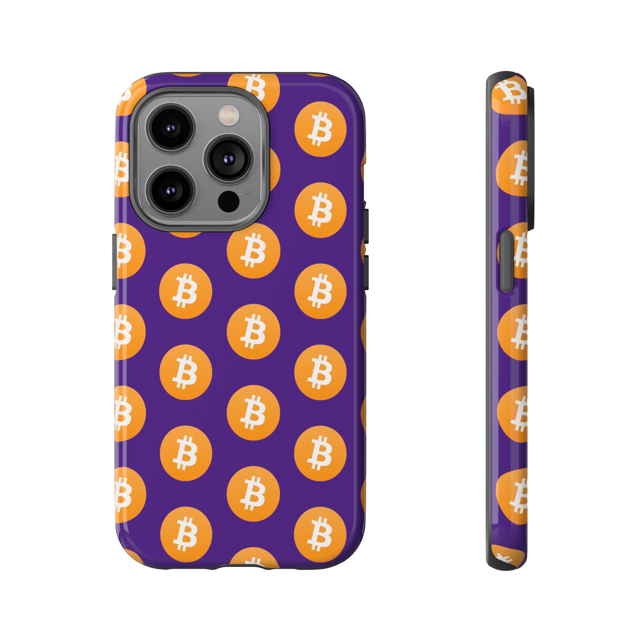 Phone Tough Cases - Bitcoin Purple Background
