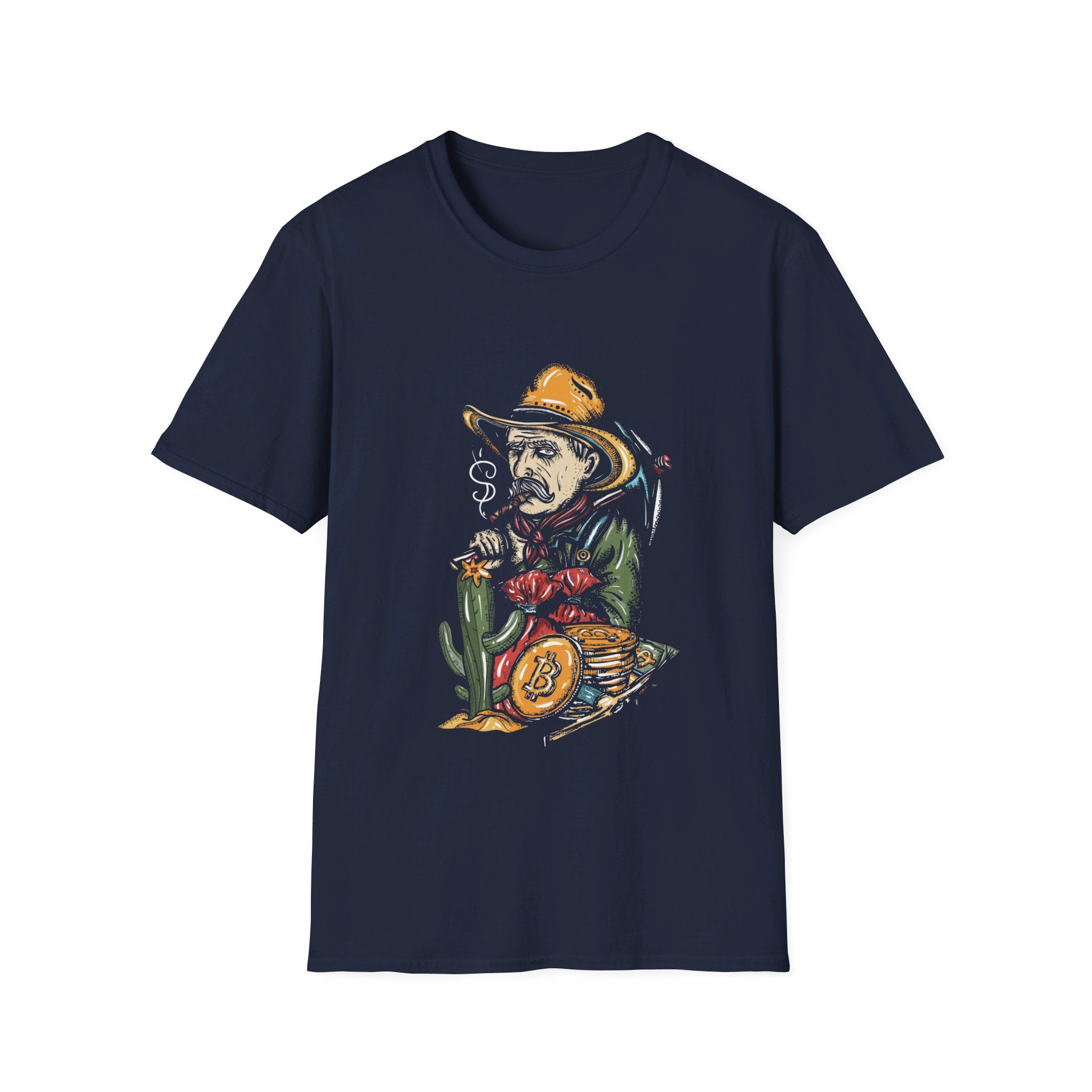 Smoking Bitcoin Man - Cotton T-Shirt
