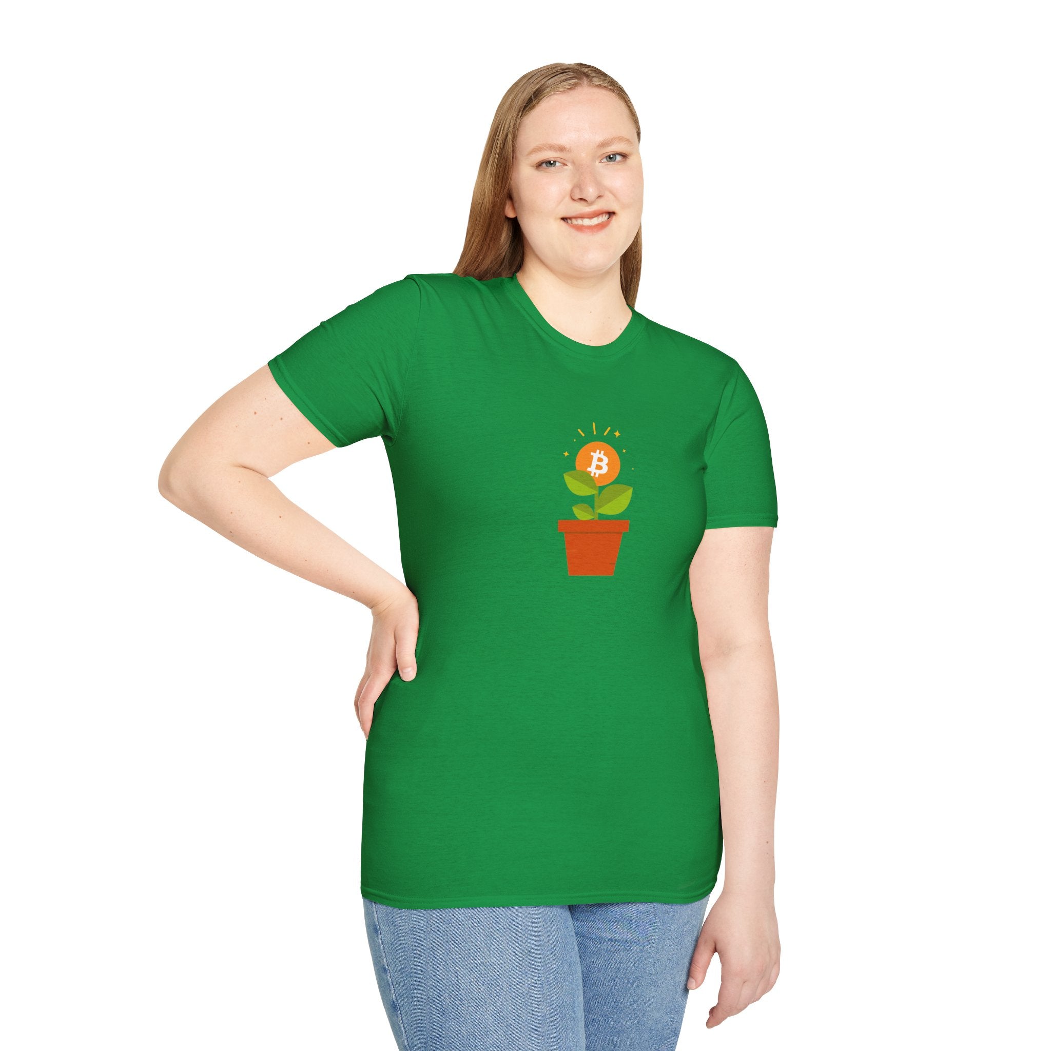 Bitcoin Flower Pot - Cotton T-Shirt