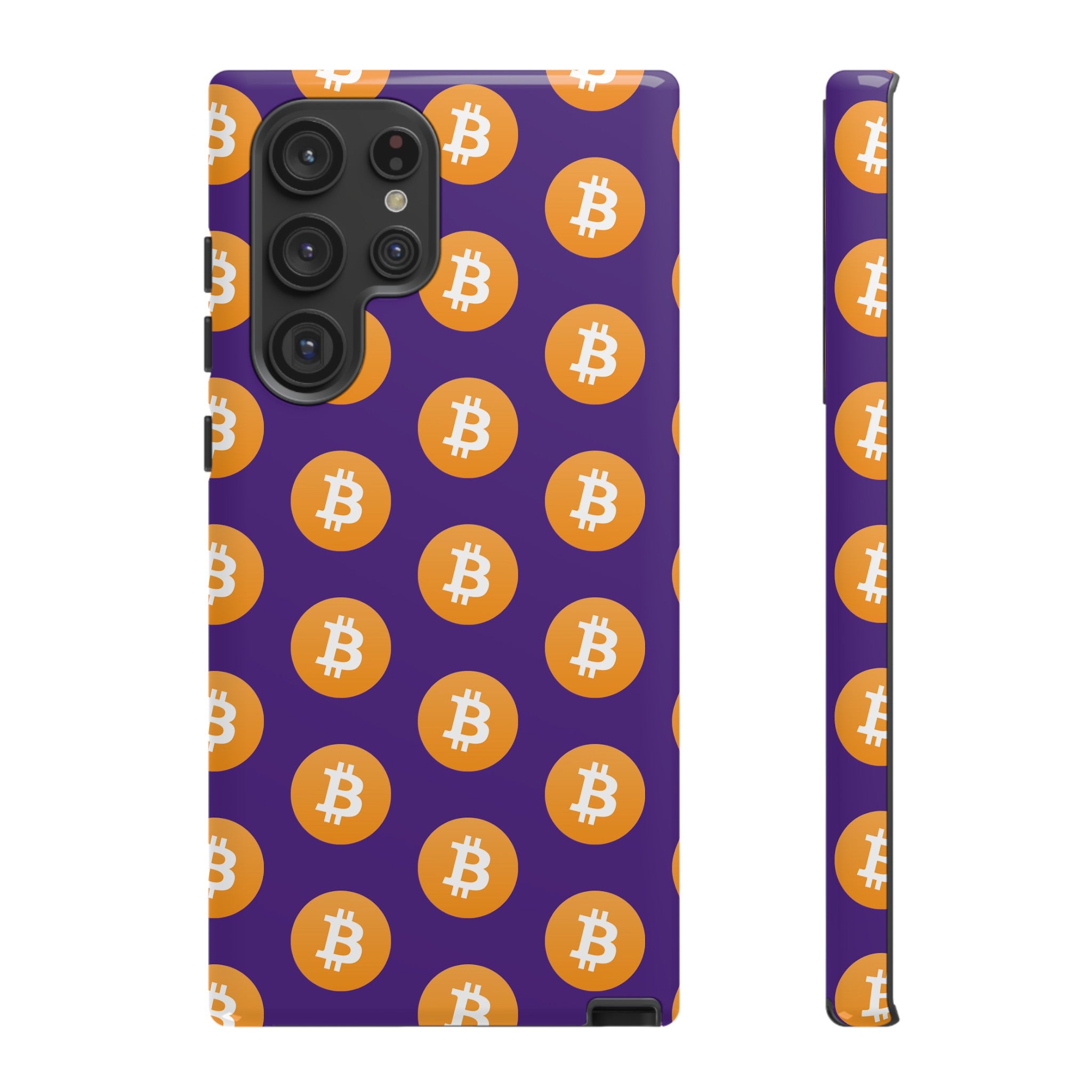 Phone Tough Cases - Bitcoin Purple Background