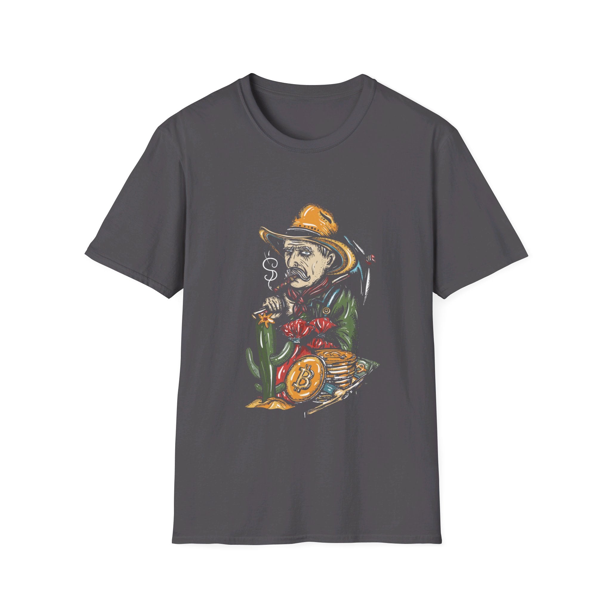 Smoking Bitcoin Man - Cotton T-Shirt