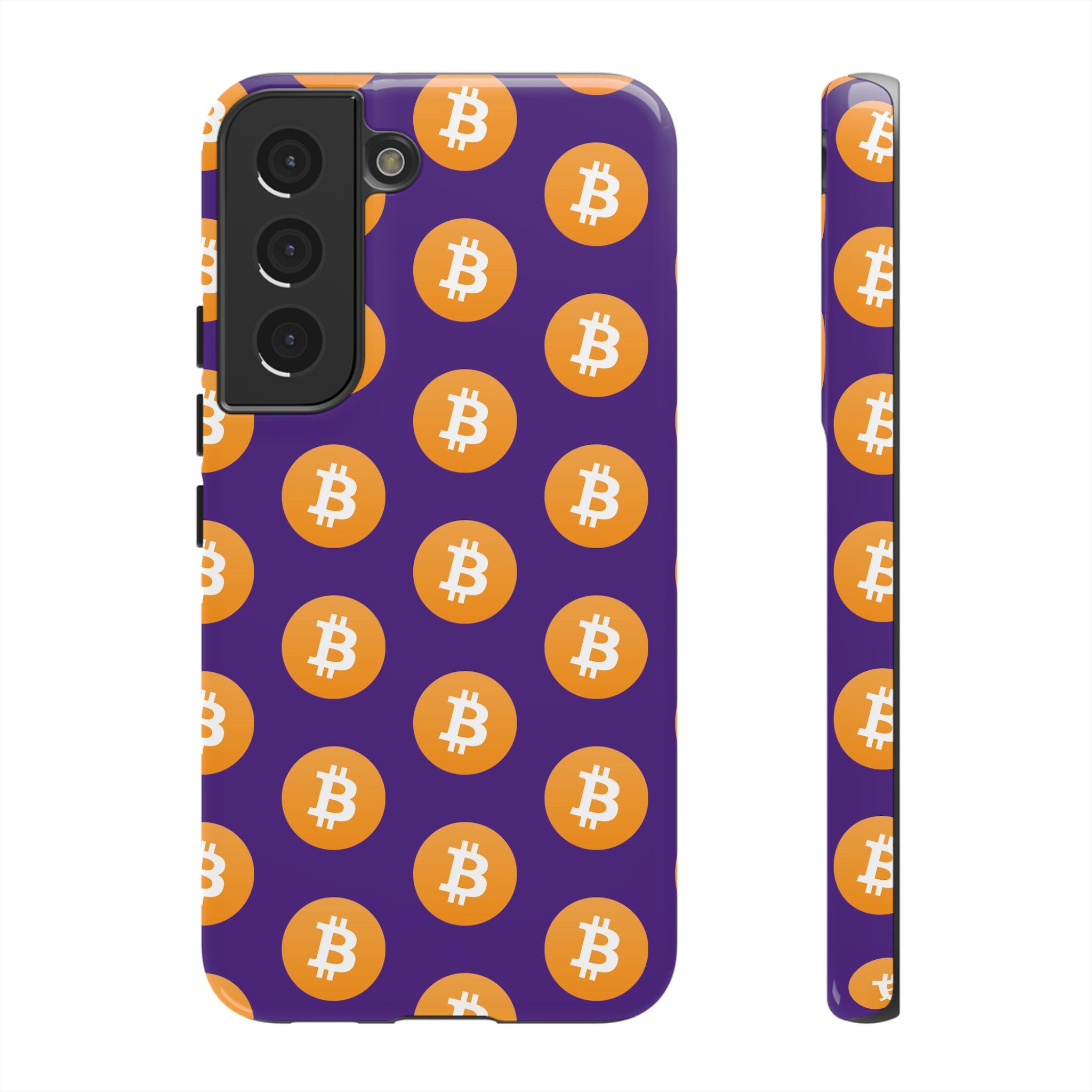 Phone Tough Cases - Bitcoin Purple Background