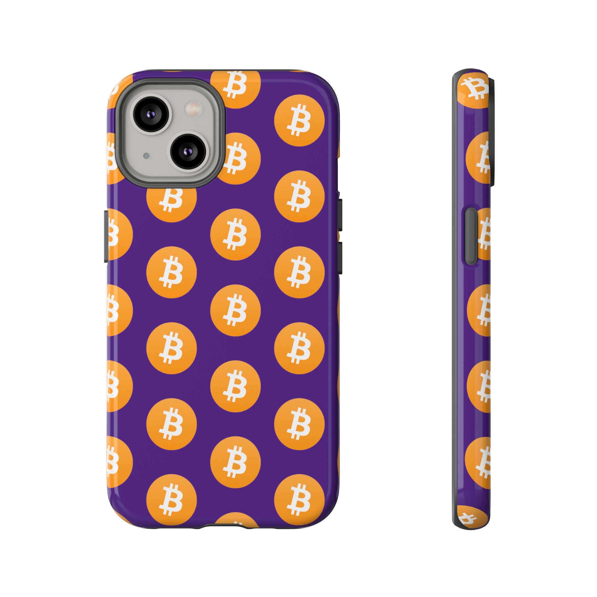 Phone Tough Cases - Bitcoin Purple Background