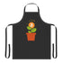 A black apron featuring a bitcoin plant design.