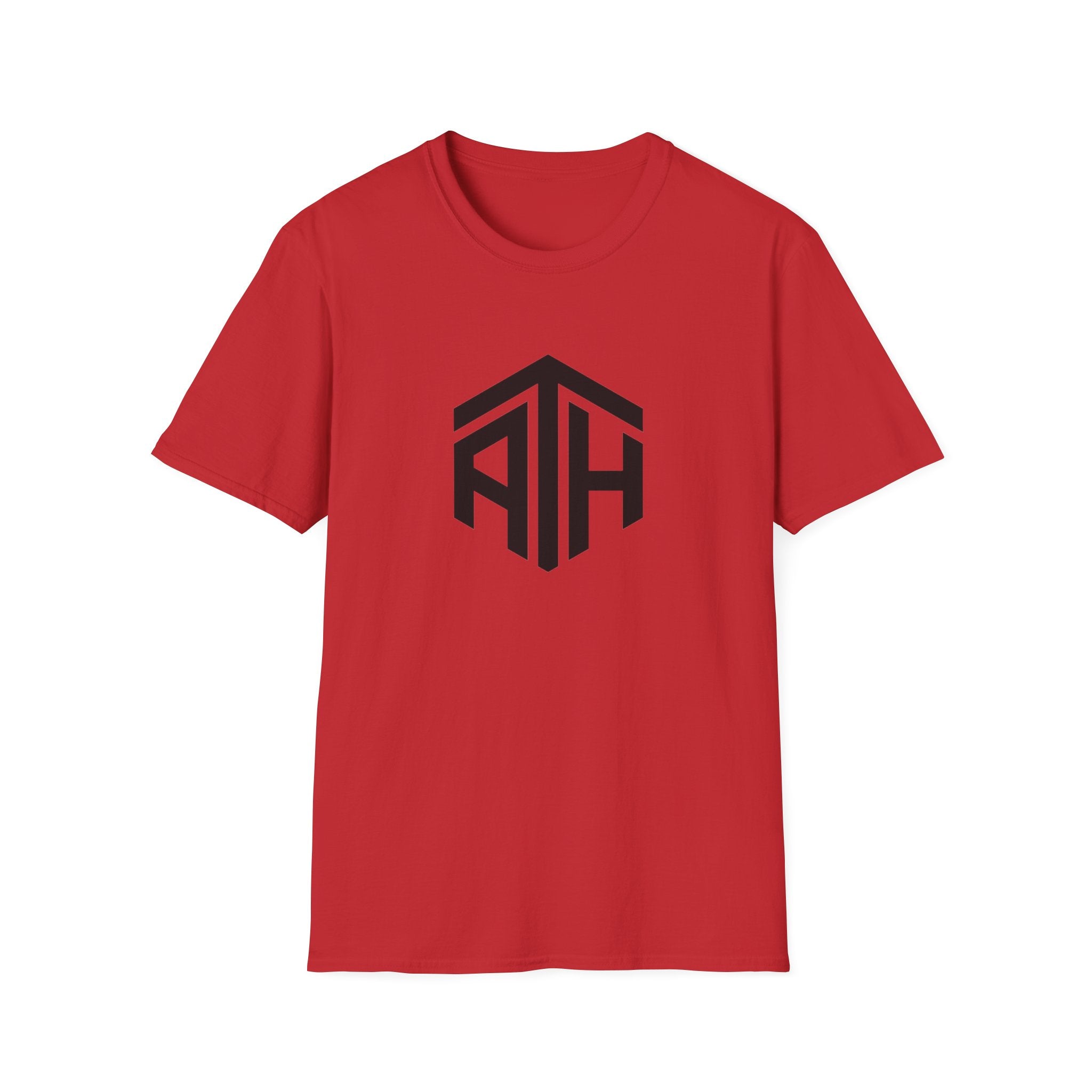 Red crypto t-shirt with ATH (All Time High) in black