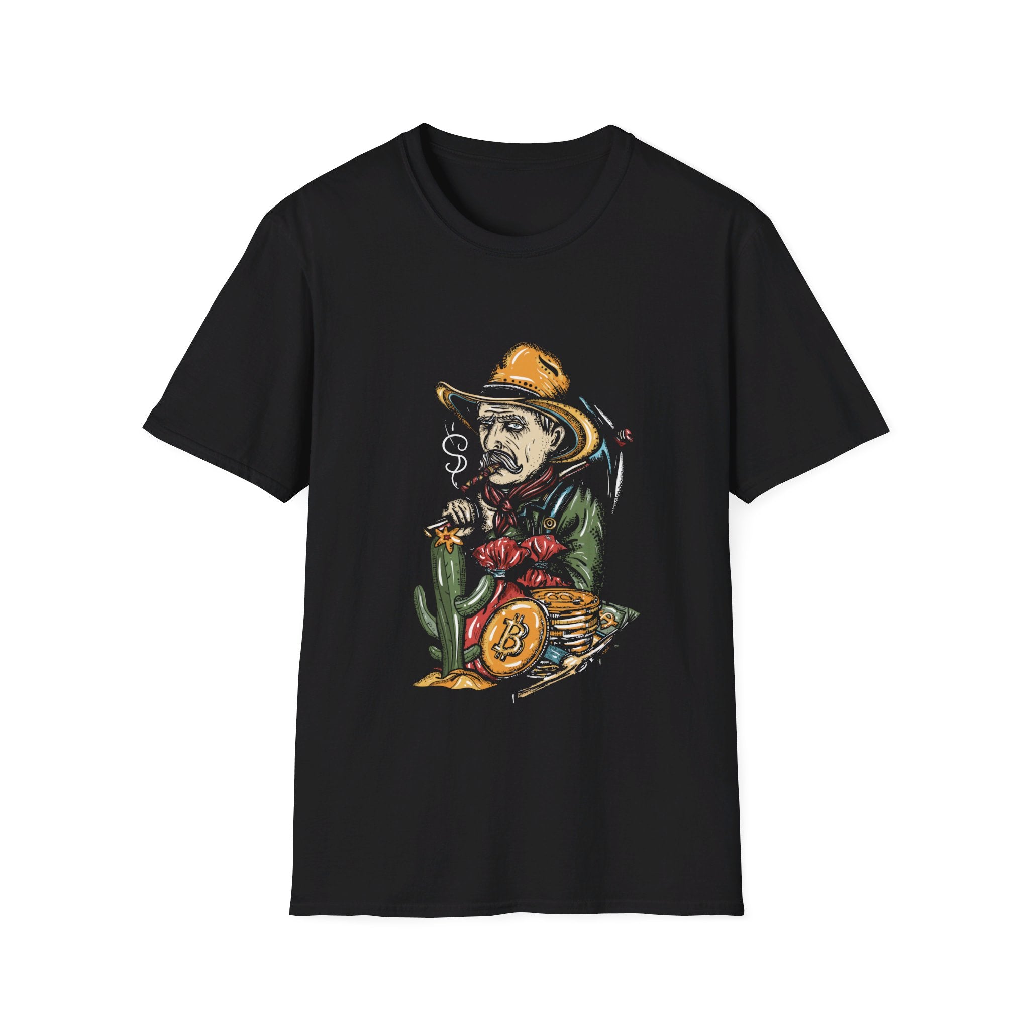 Smoking Bitcoin Man - Cotton T-Shirt