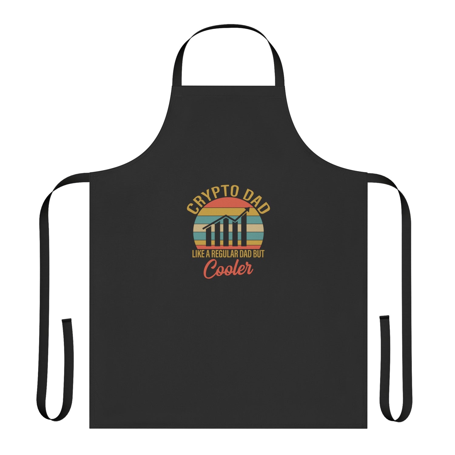 Black apron with Crypto Dad - Like  A Regular Dad But Cooler, perfect for crypto dad.