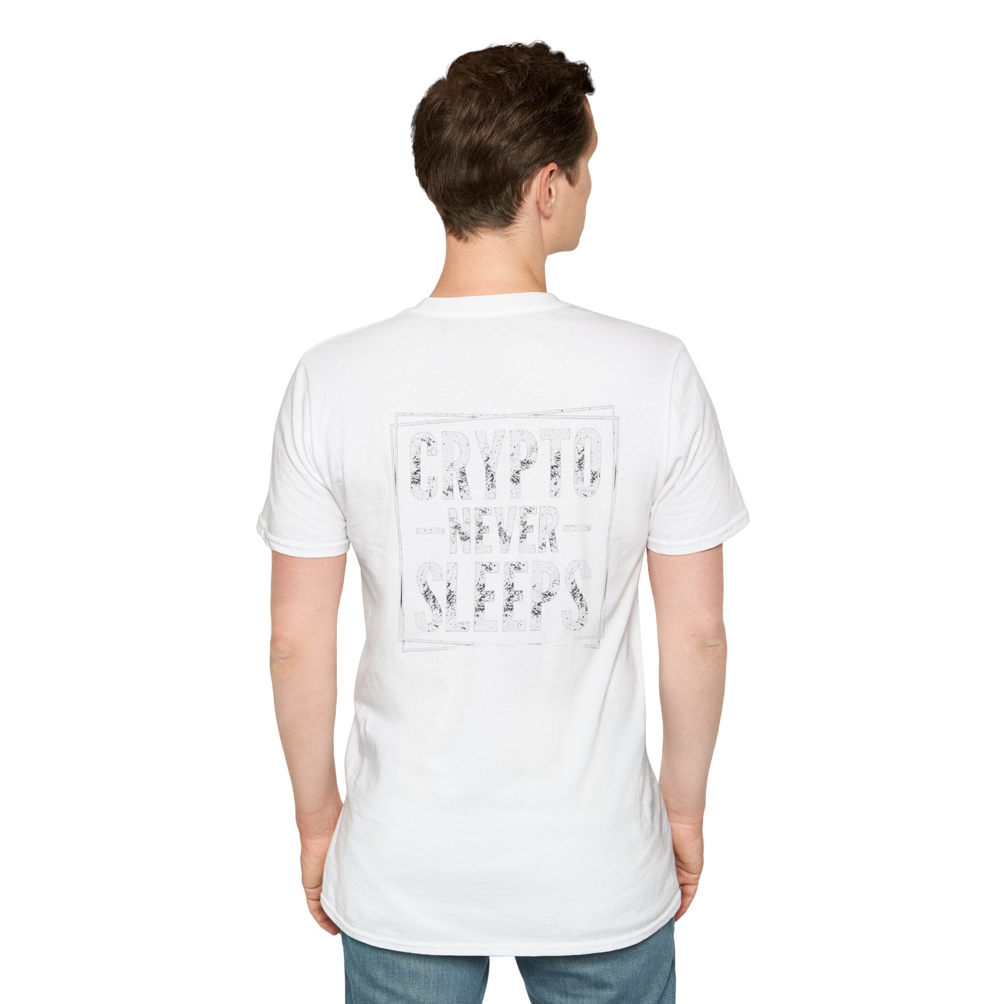 Crypto Never Sleeps (Back) T-Shirt