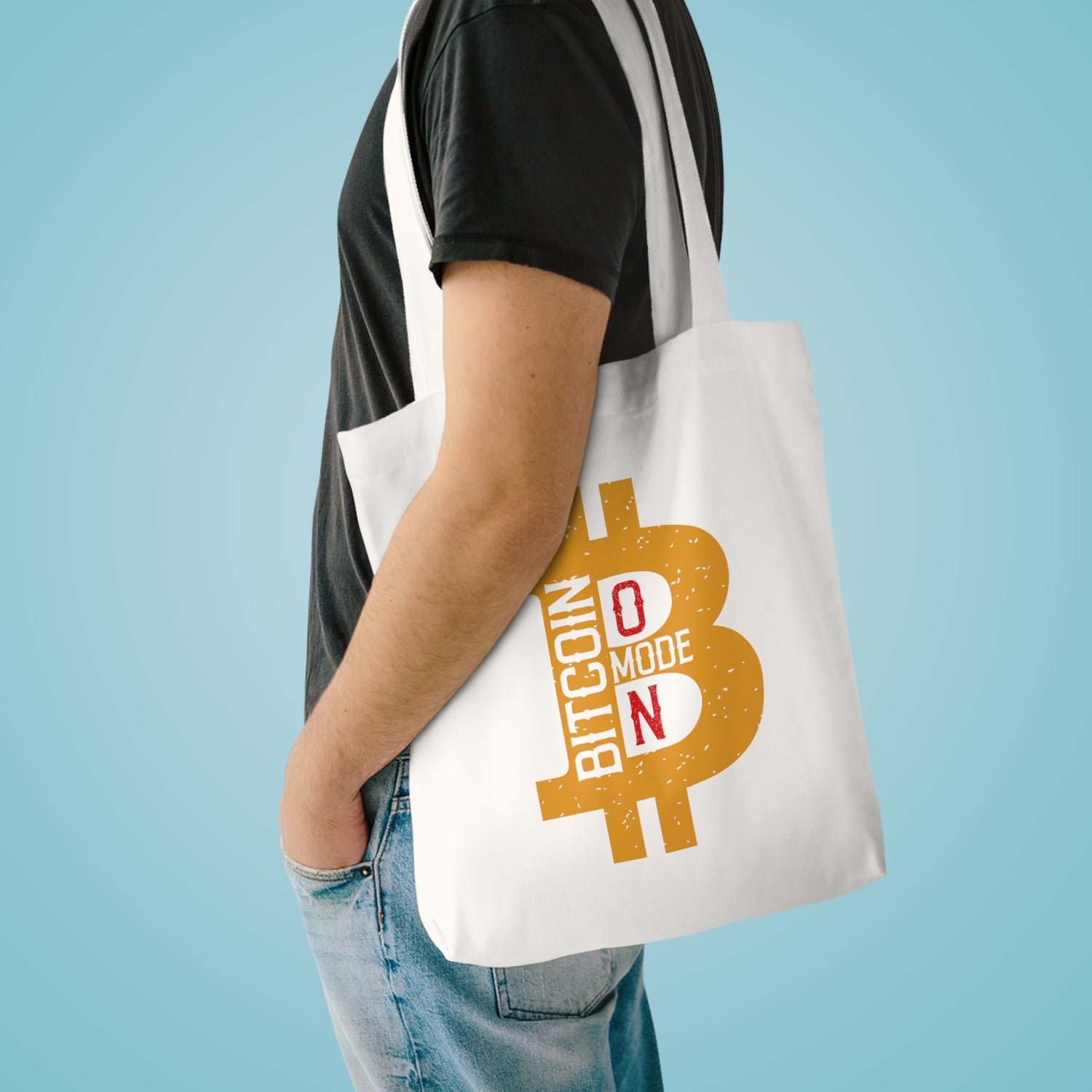 Premium 100% Cotton Tote Bag - Bitcoin Mode On