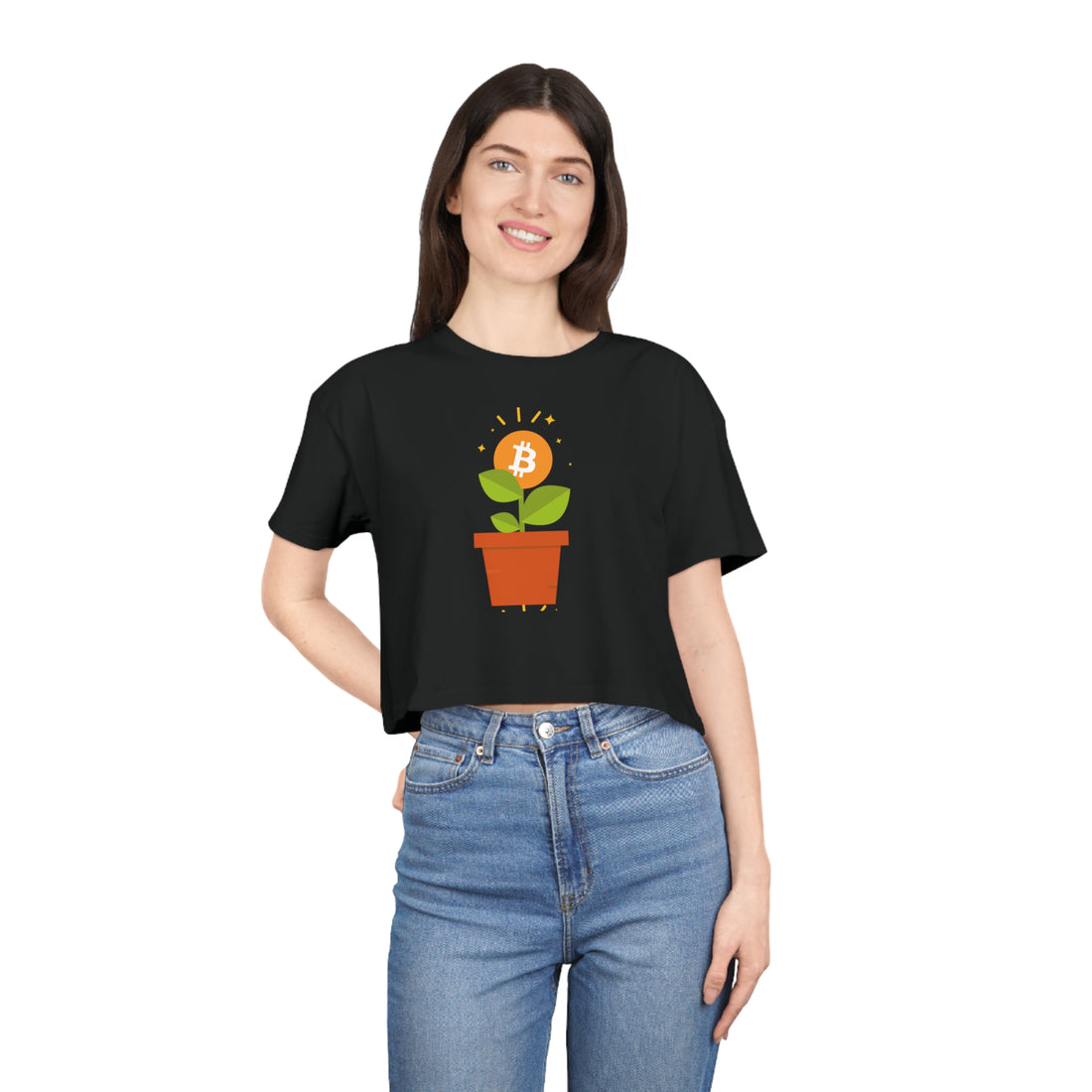Crop Tee - Bitcoin Flower Pot