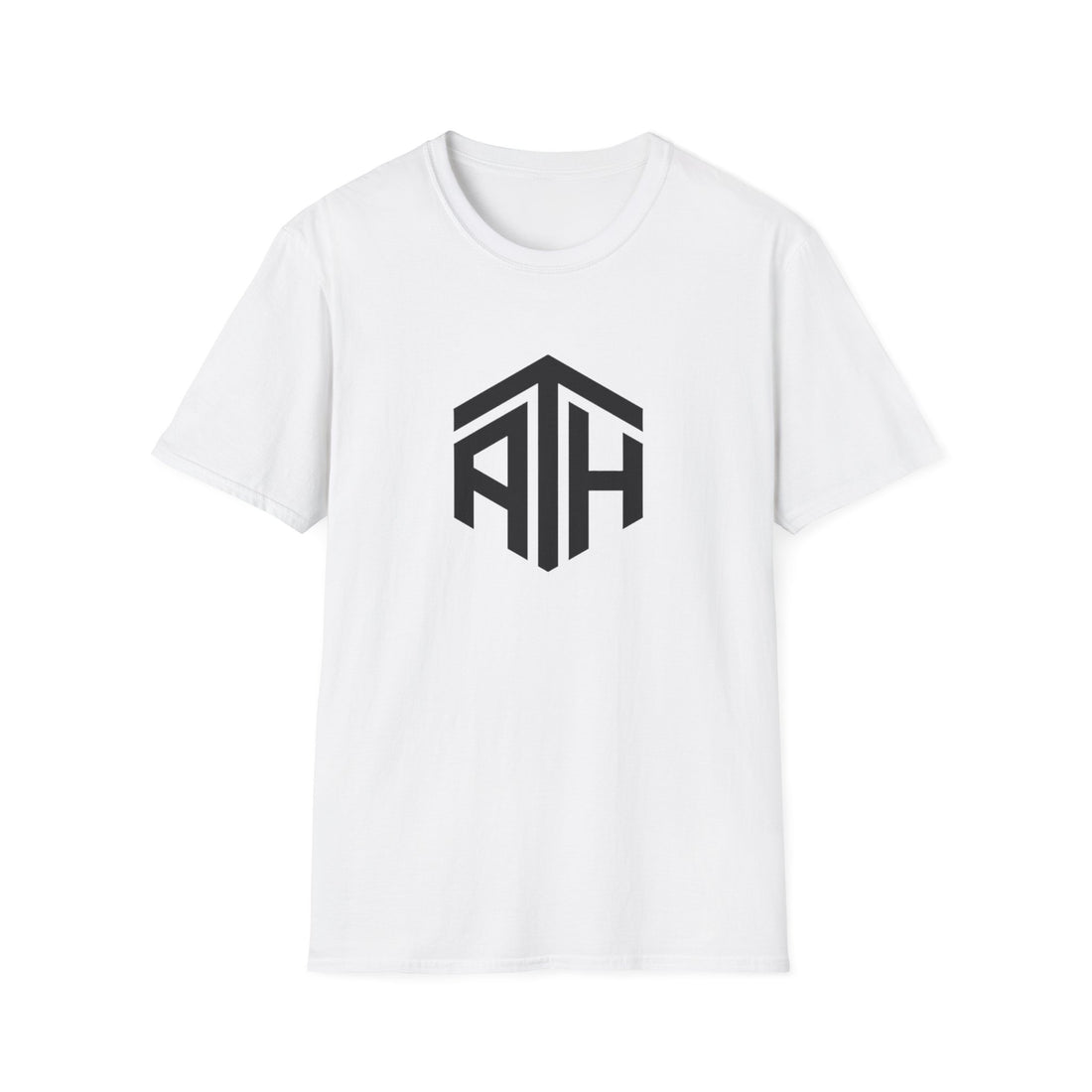 White crypto t-shirt with ATH (All Time High) in black