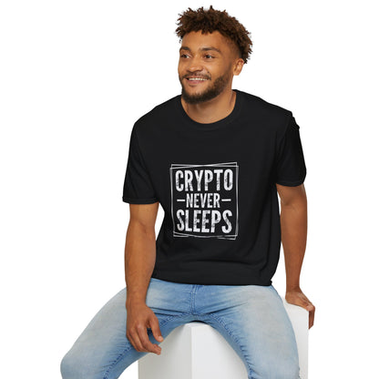 Crypto Never Sleeps (Front) T-Shirt