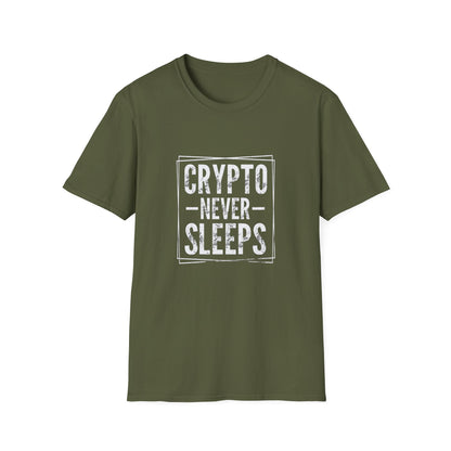 Crypto Never Sleeps (Front) T-Shirt